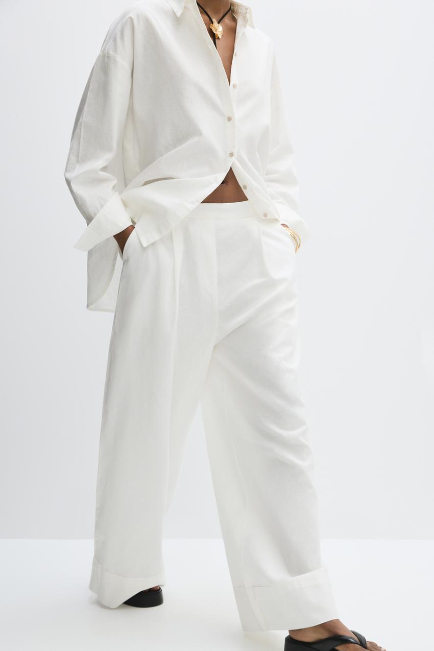 Pantalón Lino Pantalon Mujer Lefties Pantalón Lino Algodón ROPA