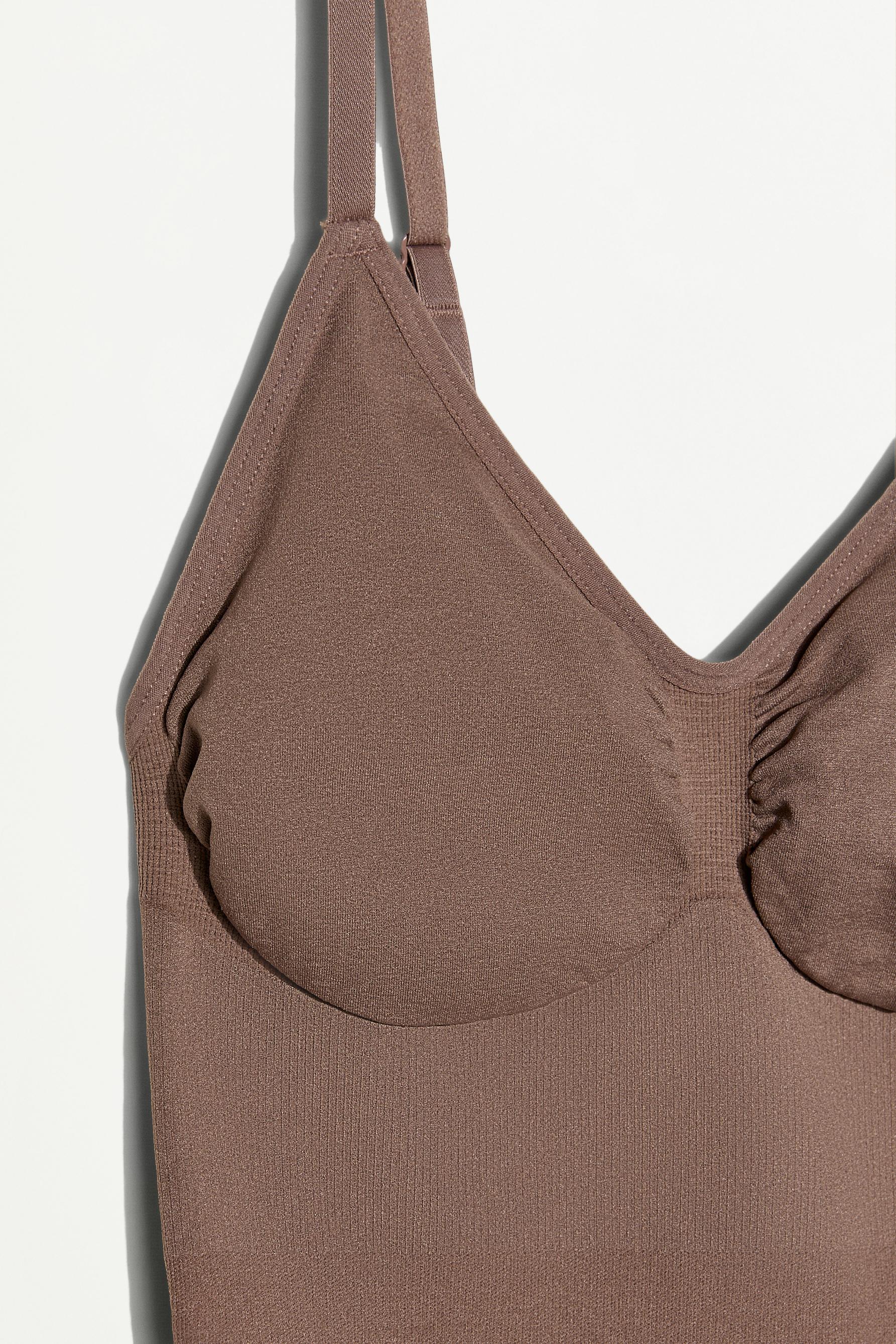 Seamless shapewear thong bodysuit — MINK