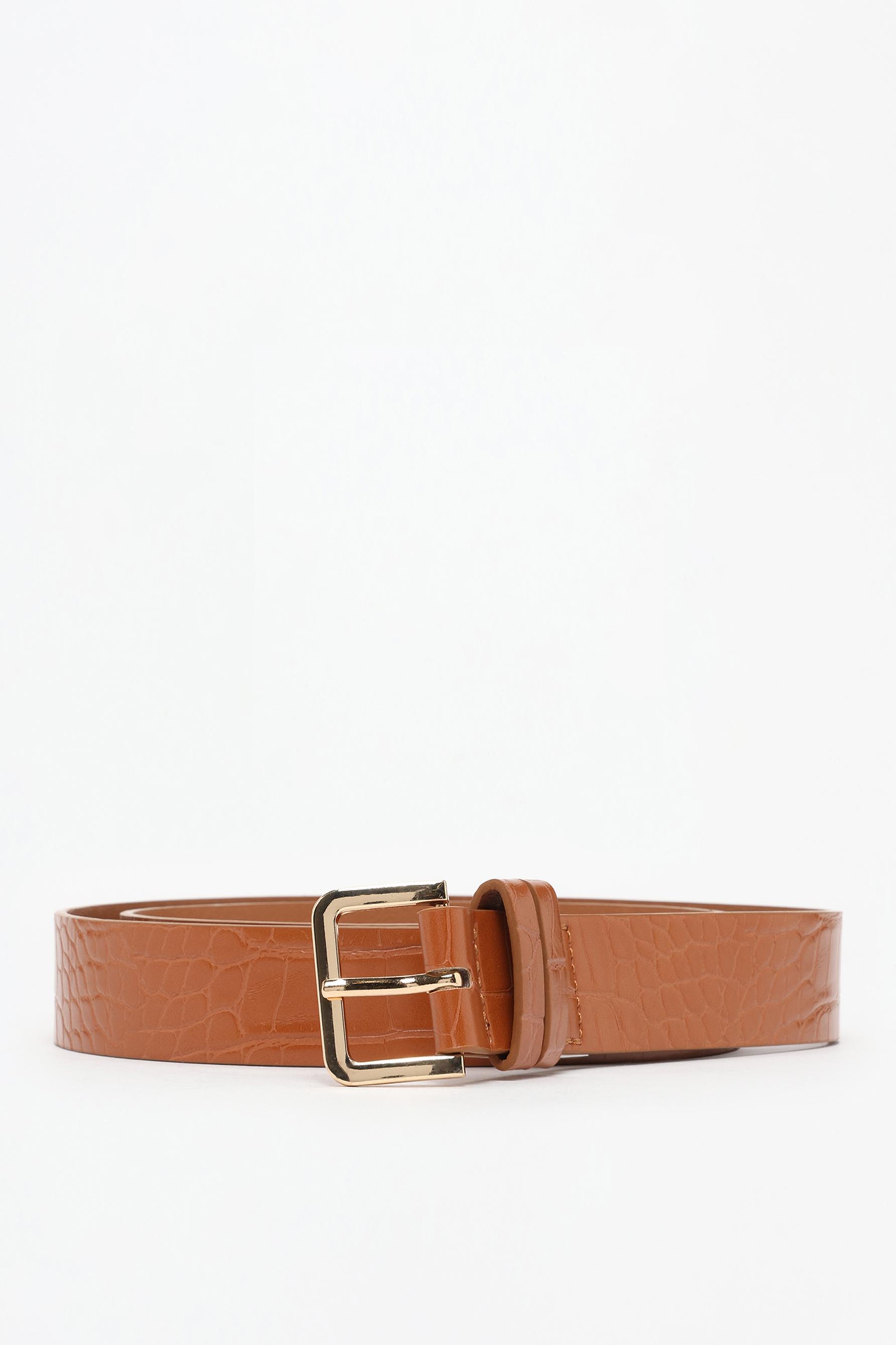 Crocodile belt — BROWN