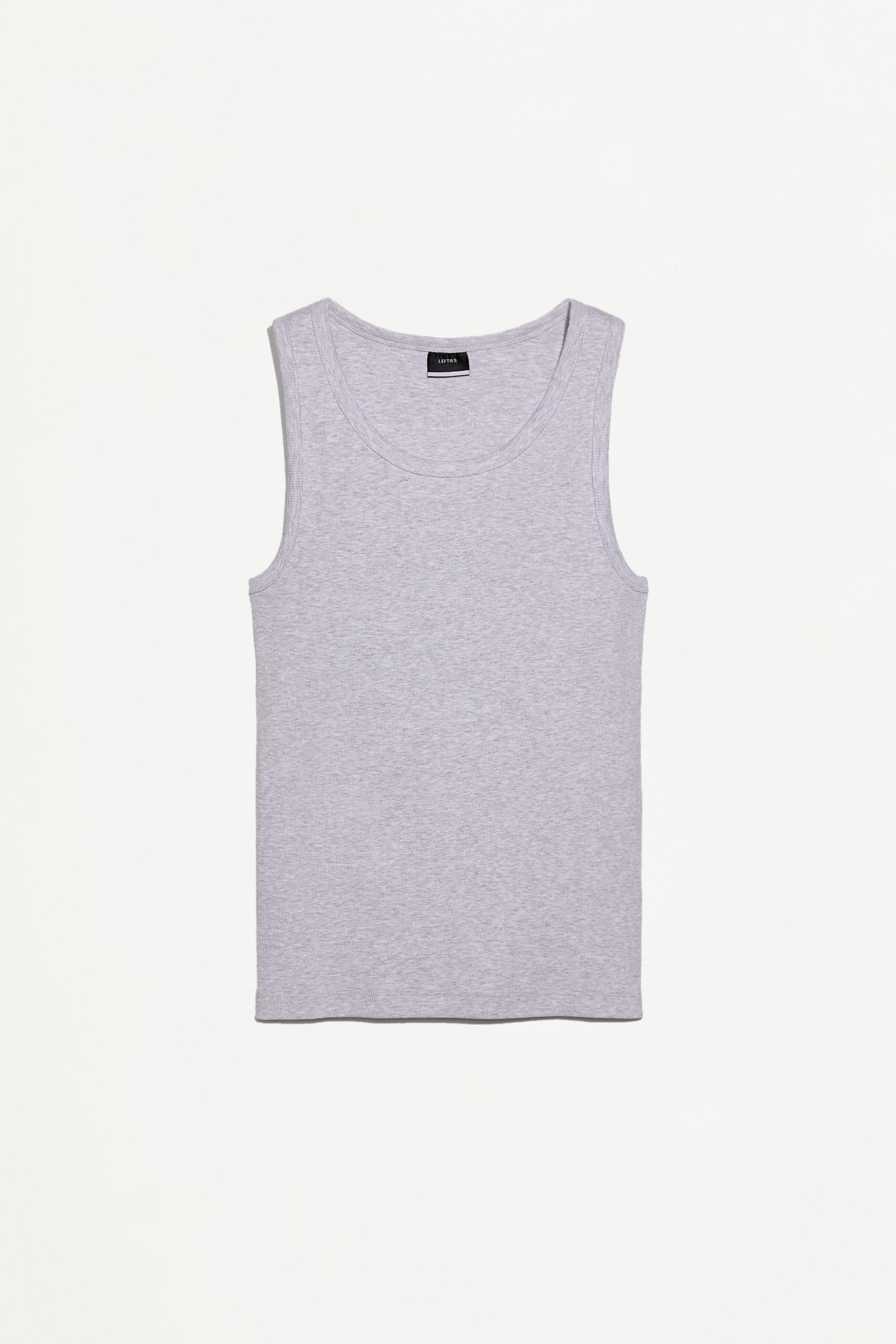 Ribbed vest top — GREY MARL