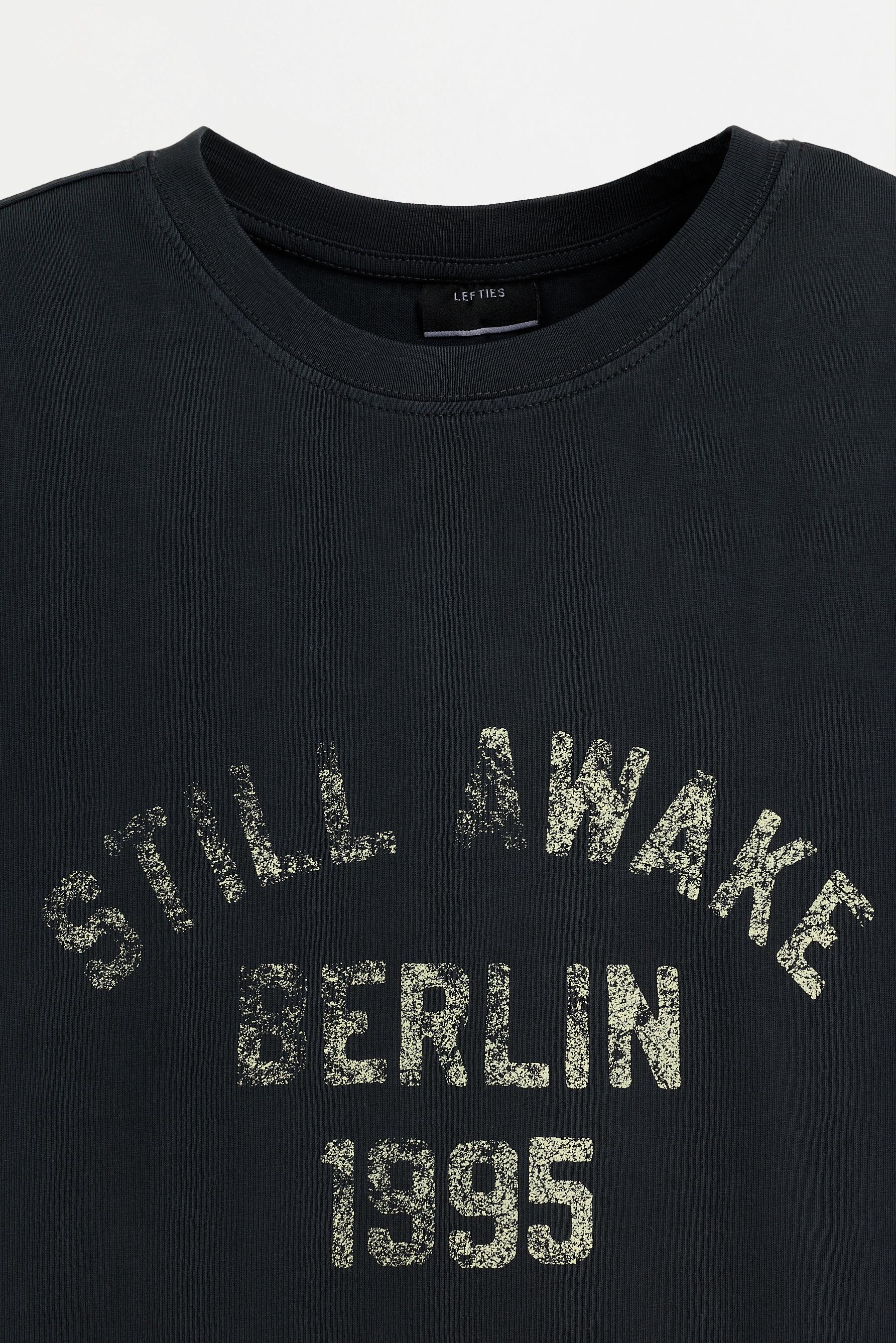 Faded effect printed T-shirt — DARK GREY