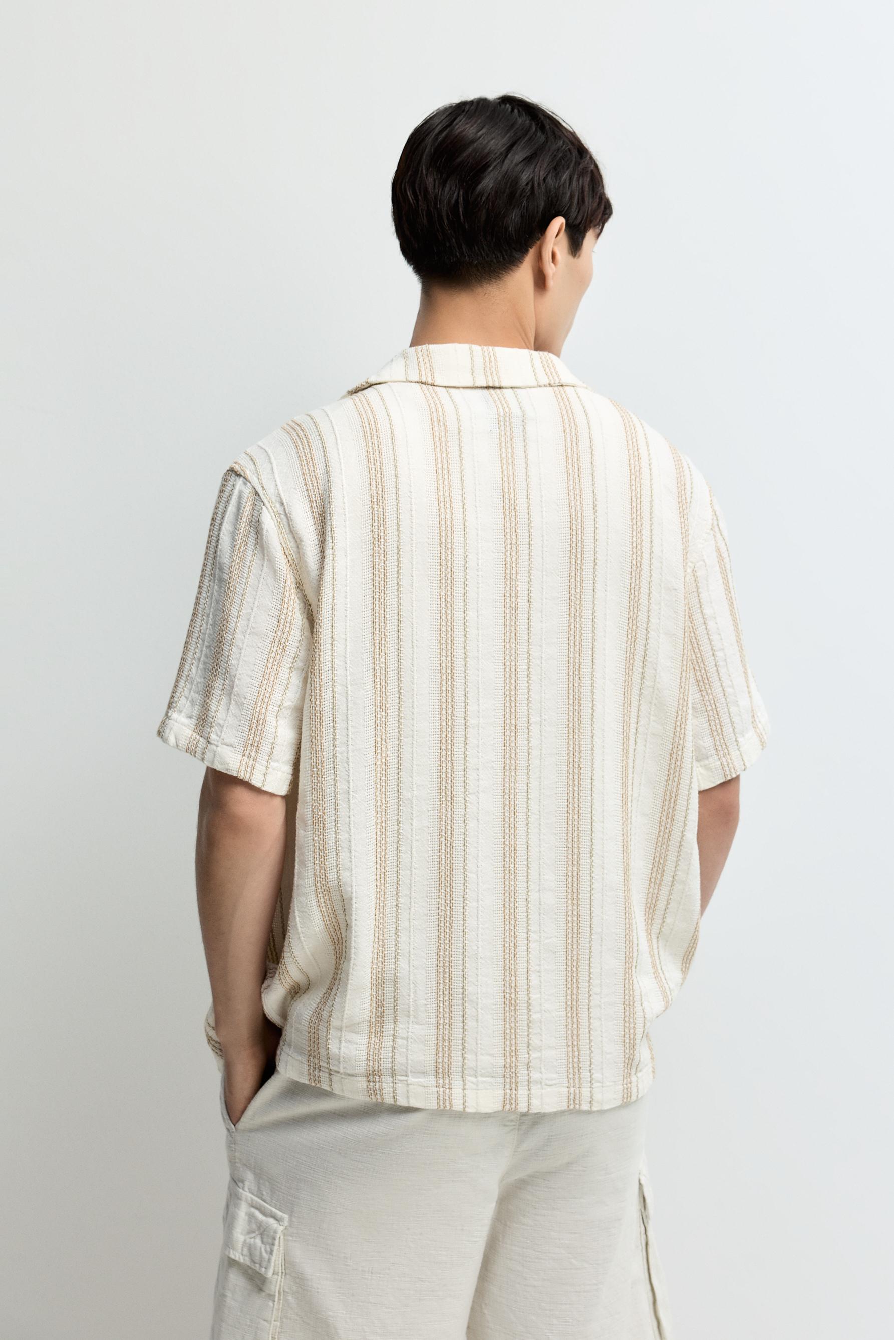 Striped rustic shirt — WHITE