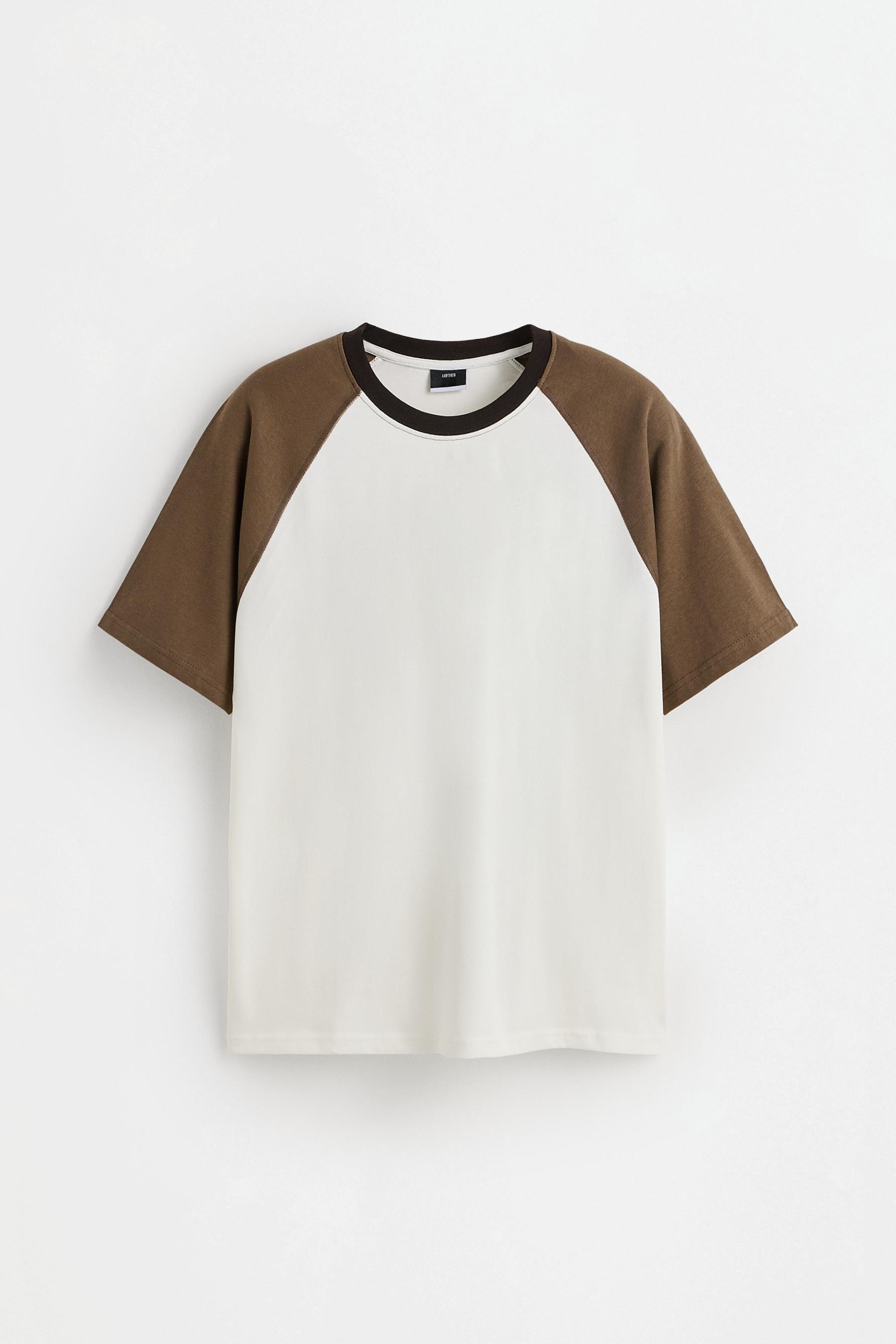 Contrast raglan T-shirt — BROWN MARL