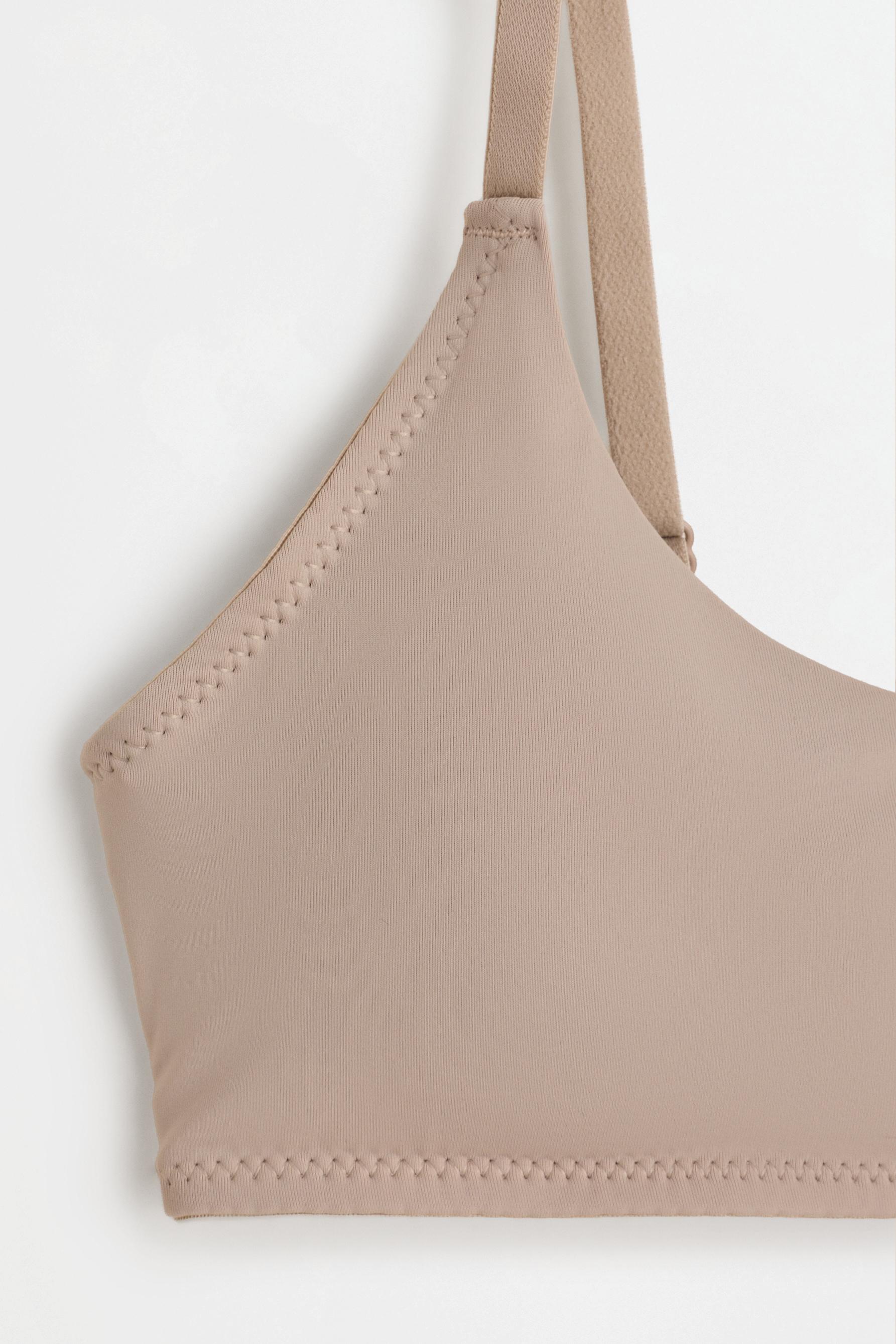 Microfibre crop top — BROWN