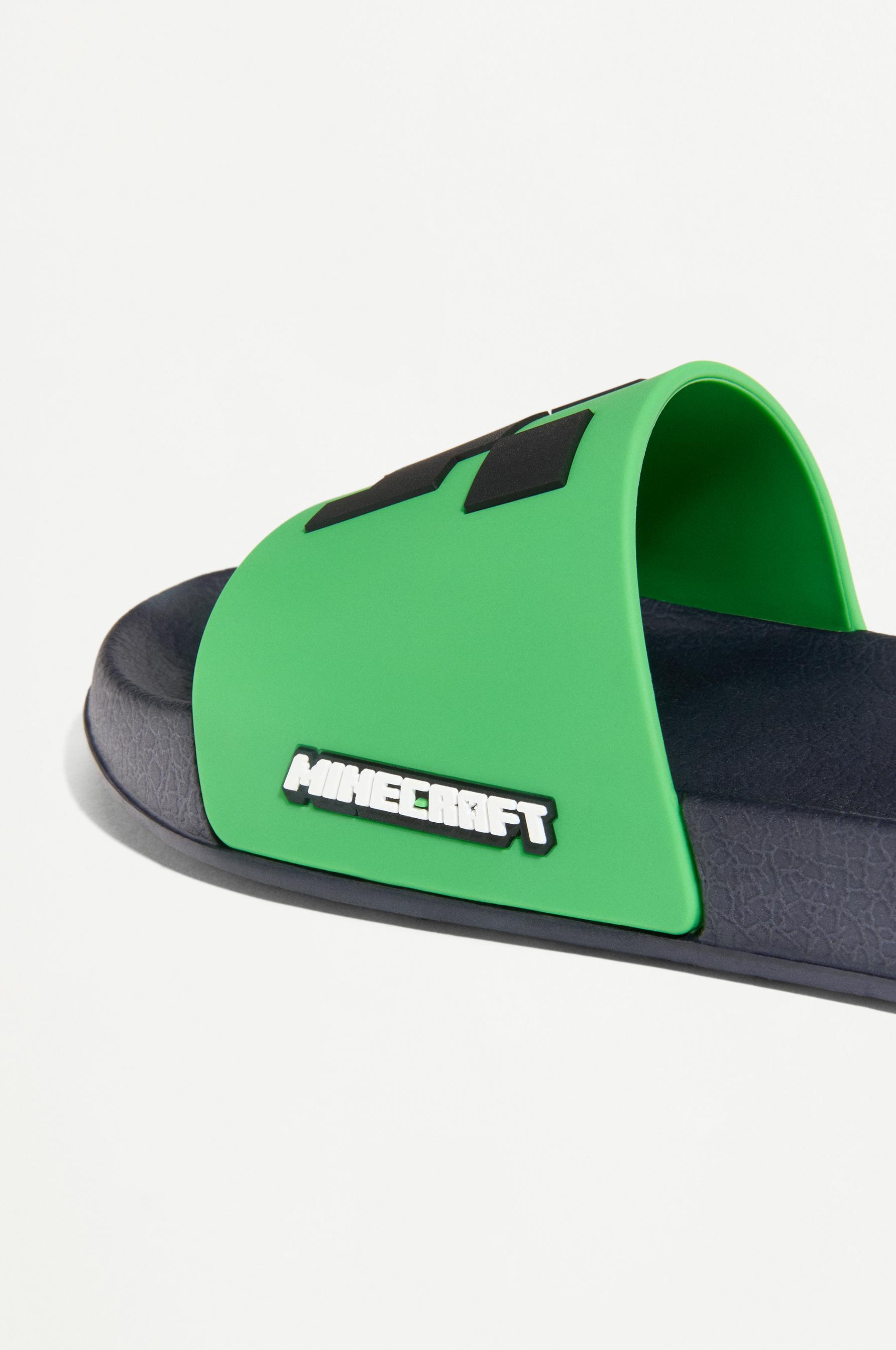 MINECRAFT SLIDE SANDALS — GREEN