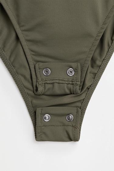 Short sleeve polyamide bodysuit — KHAKI 7