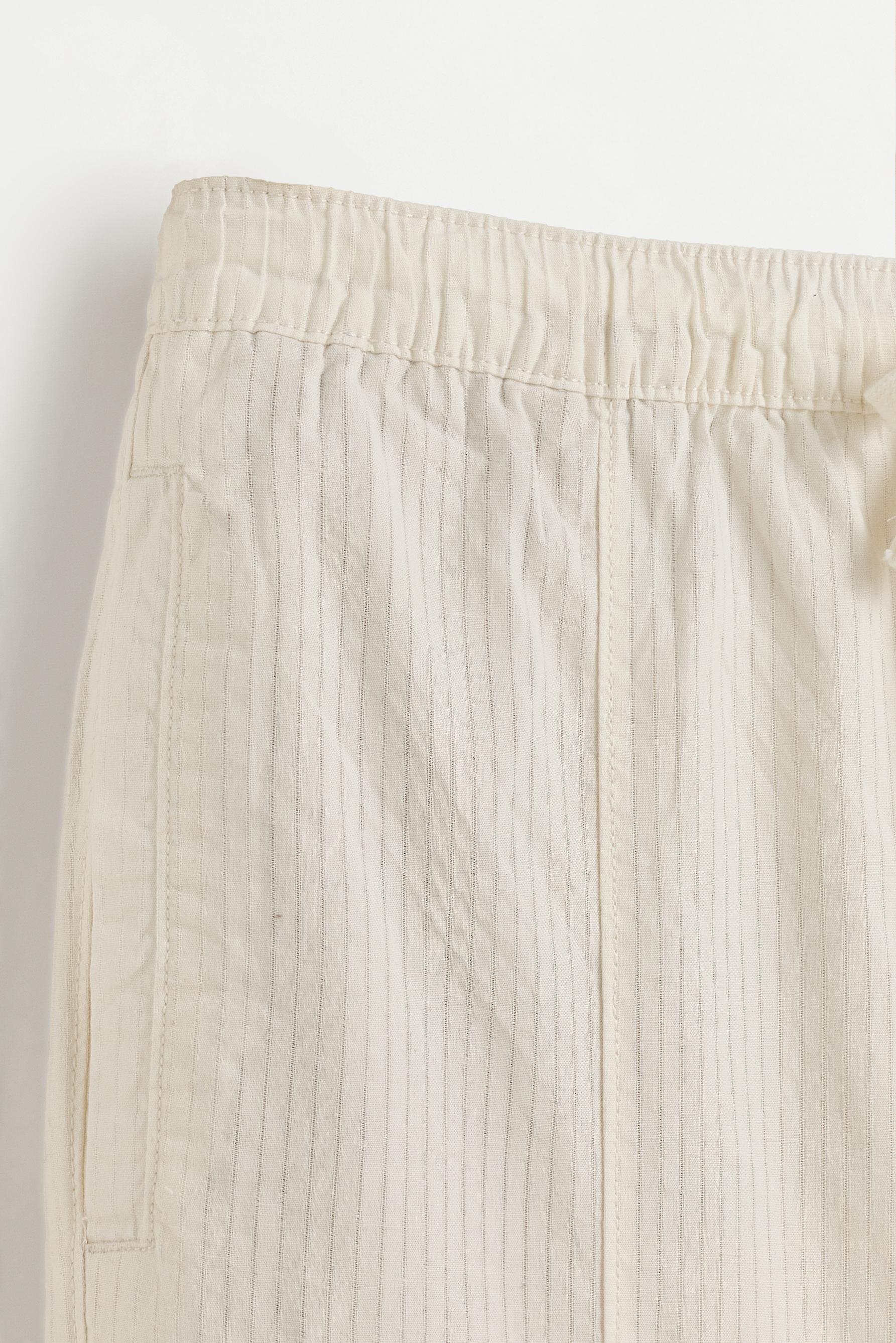 Baggy jogger trousers with linen — WHITE