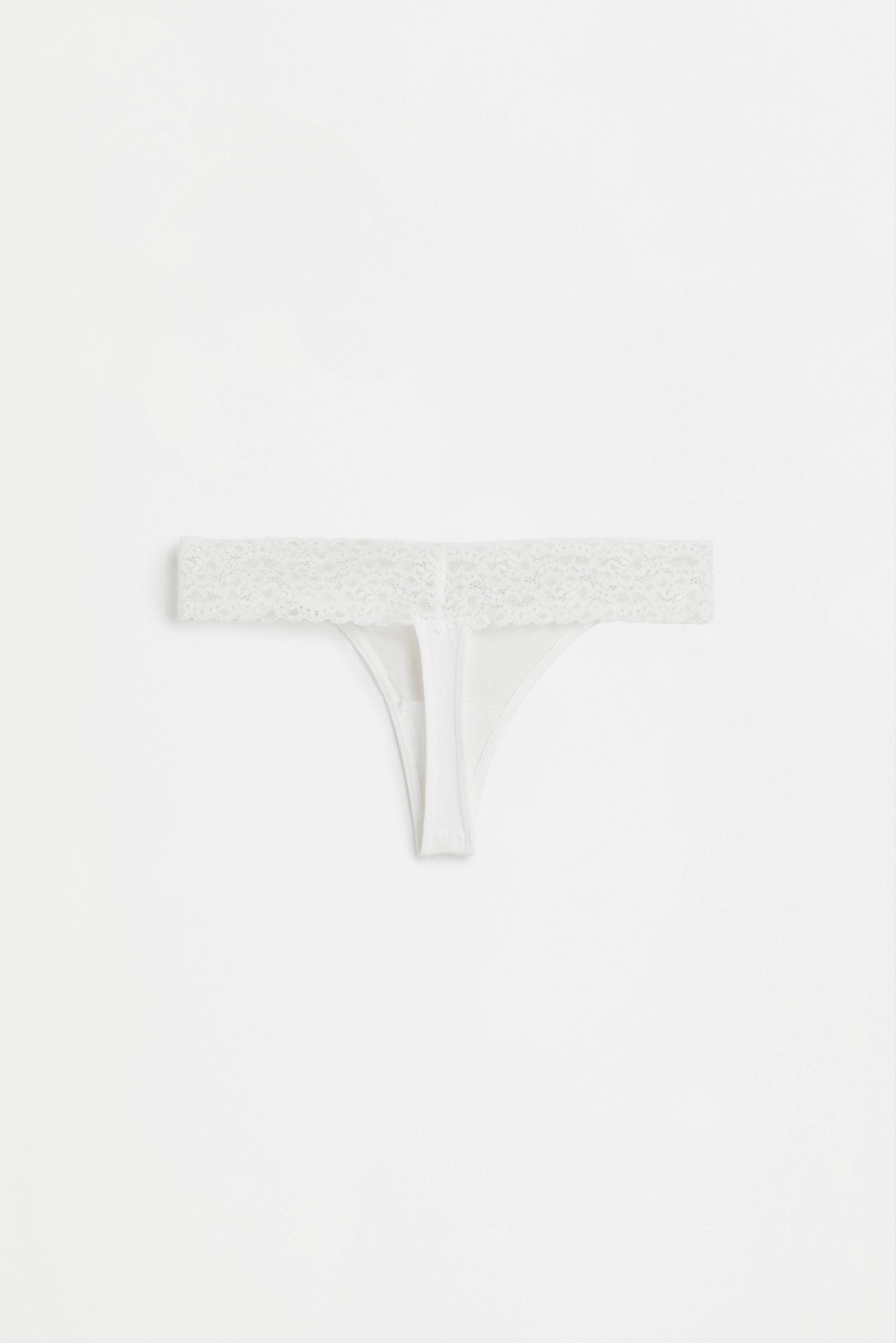 Lace-waist thongs (2-pack) — WHITE
