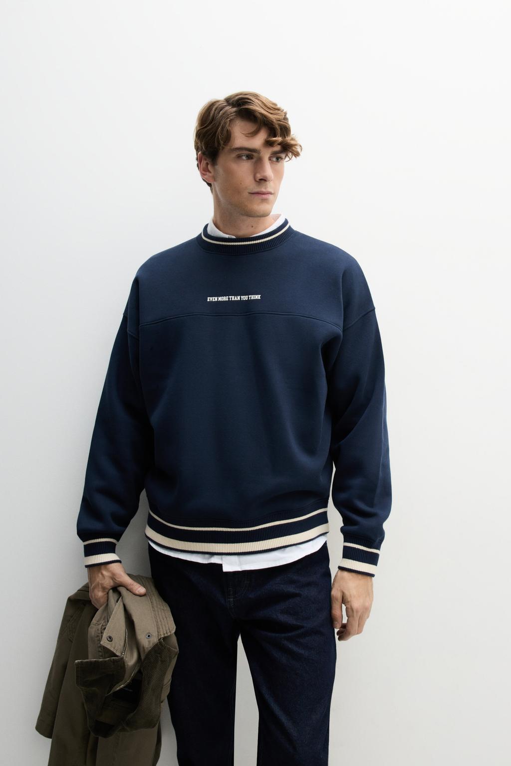 Yazı desenli sweatshirt