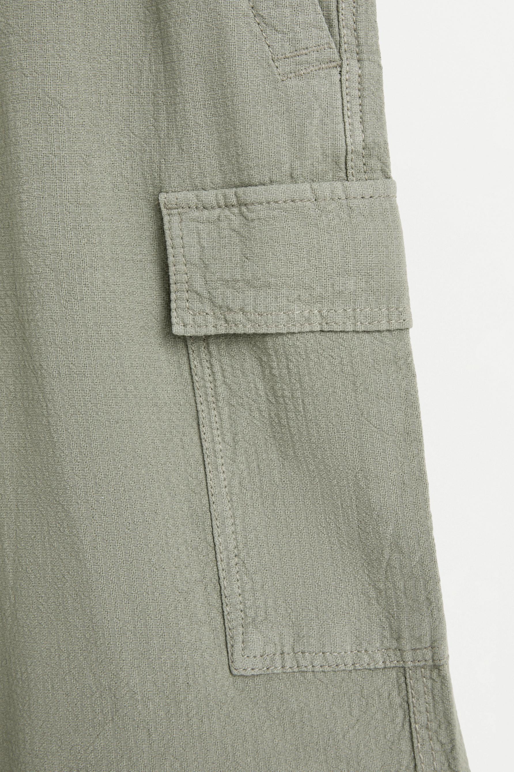 Seersucker cargo Bermuda shorts — MEDIUM KHAKI