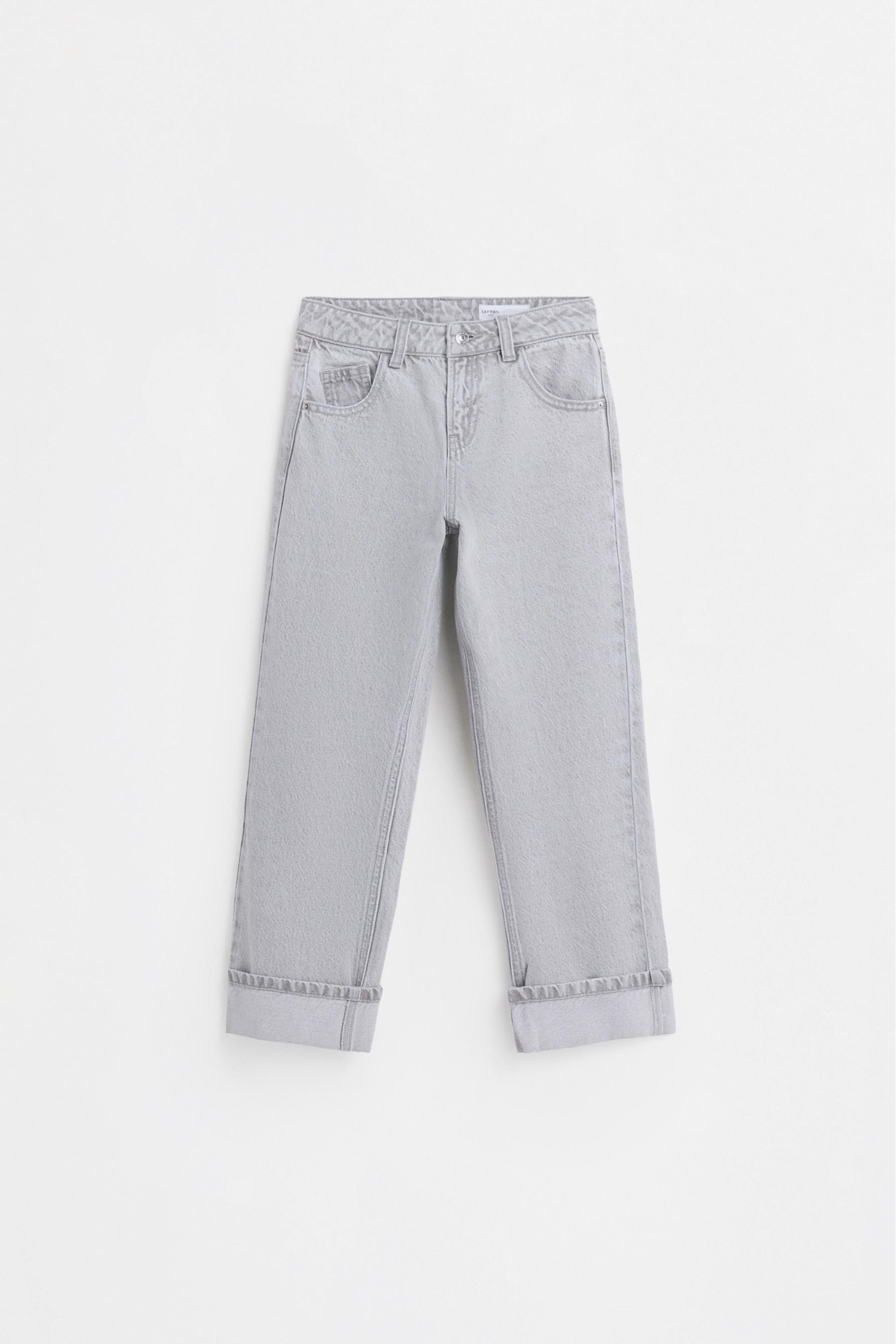 Straight-leg cuffed jeans — GREY