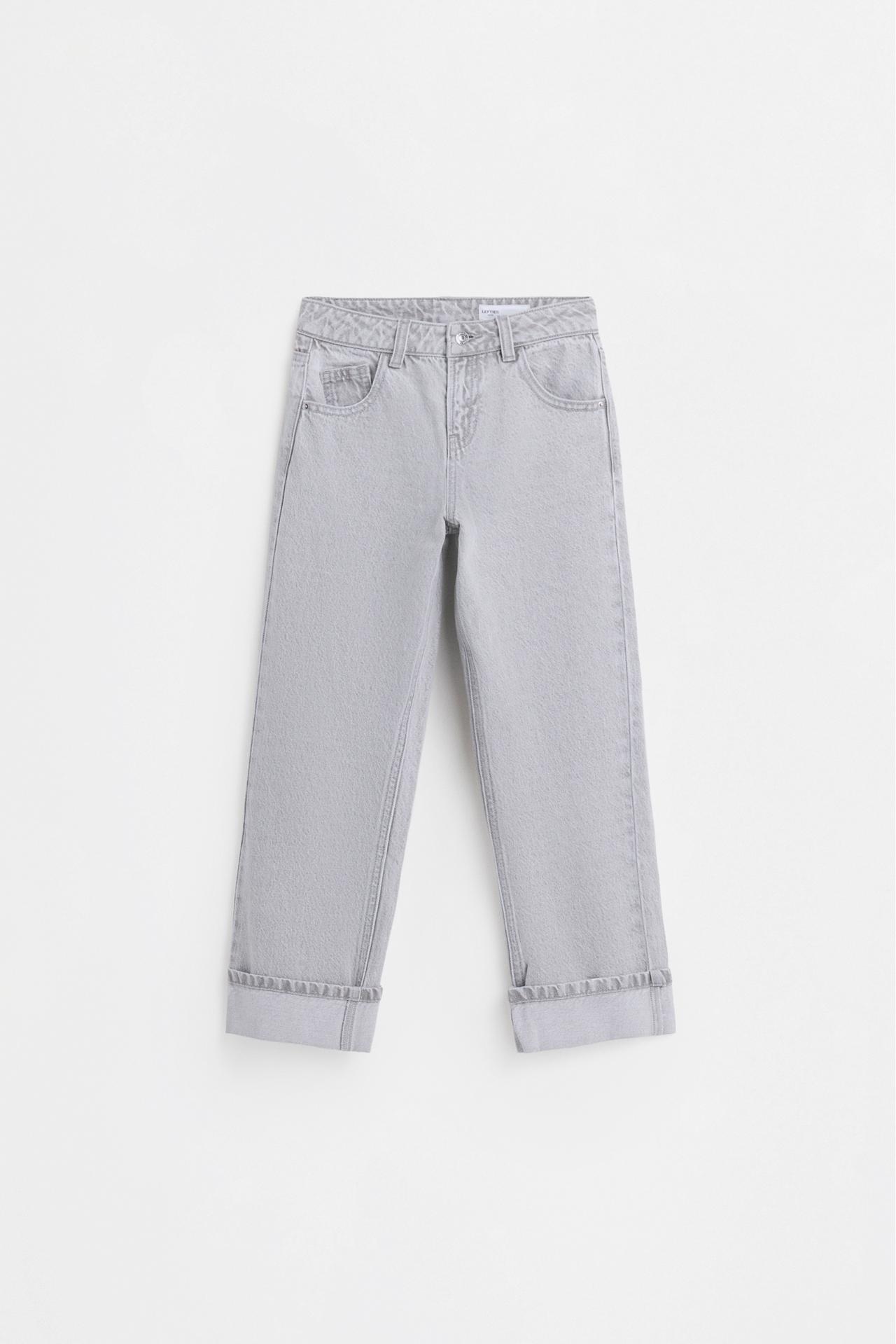 Straight-leg cuffed jeans — GREY