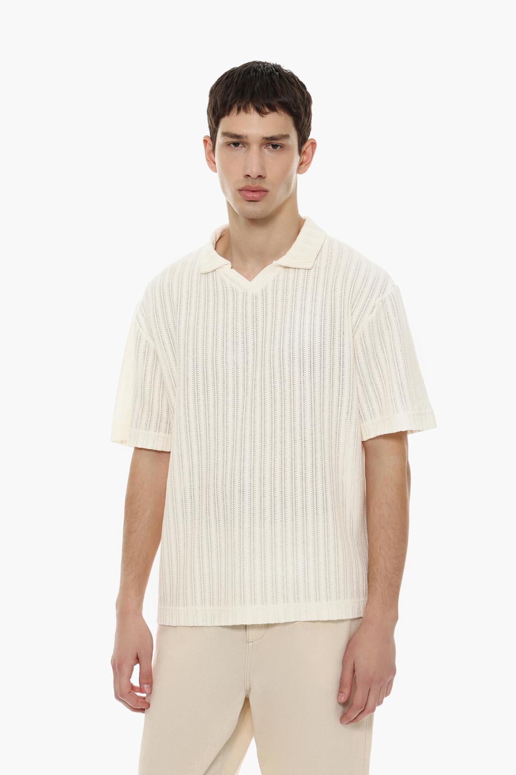 Textured resort polo shirt