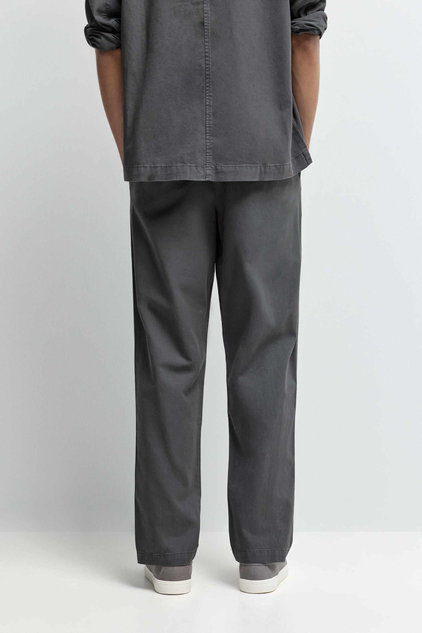 Linen blend joggers — ANTHRACITE GREY