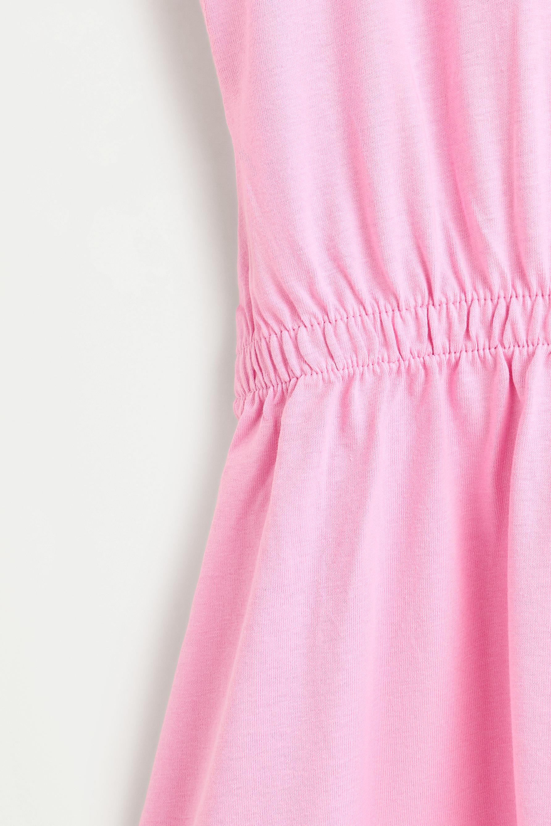 Dress with elasticated waist — FUCHSIA