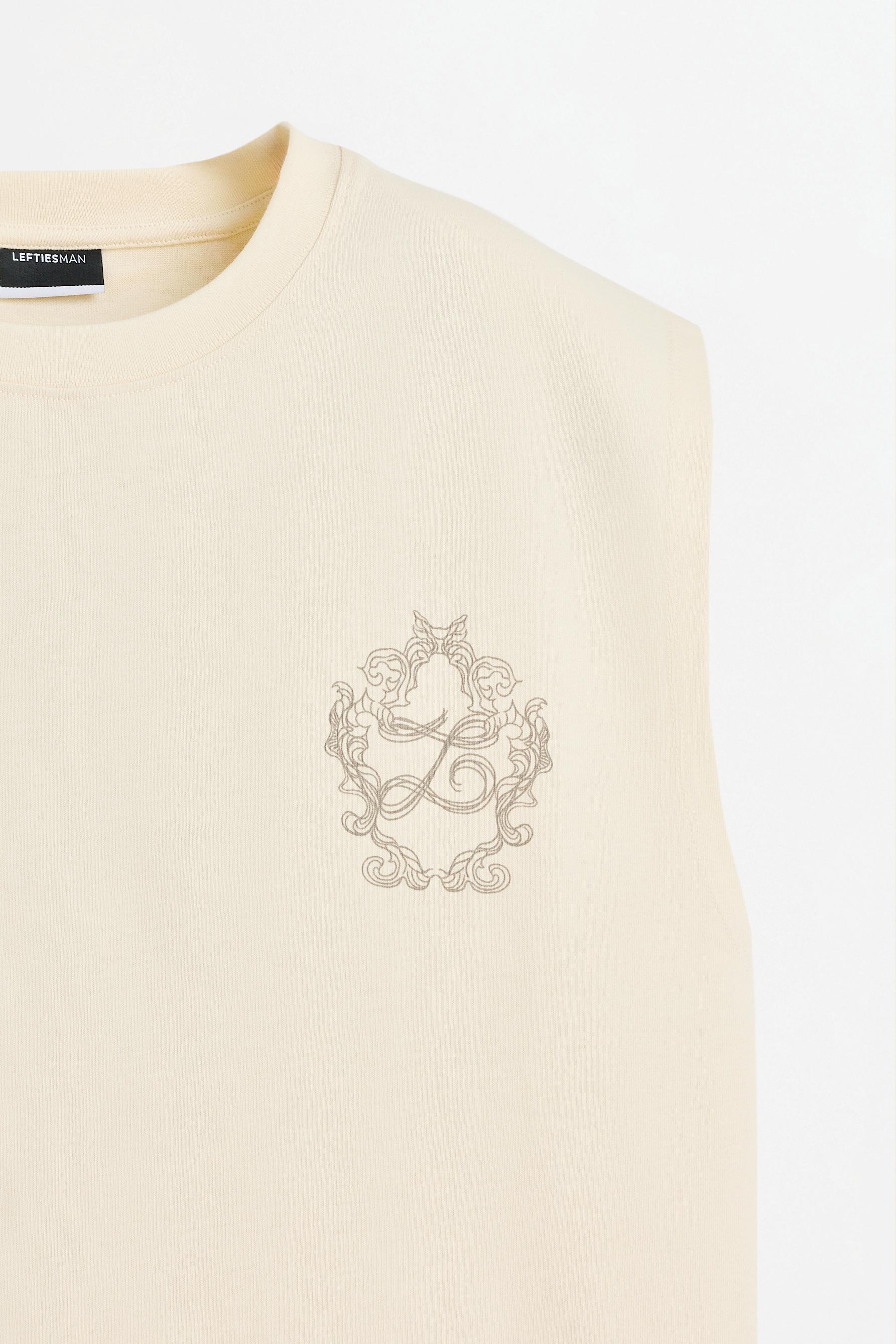 Sleeveless printed T-shirt — VANILLA