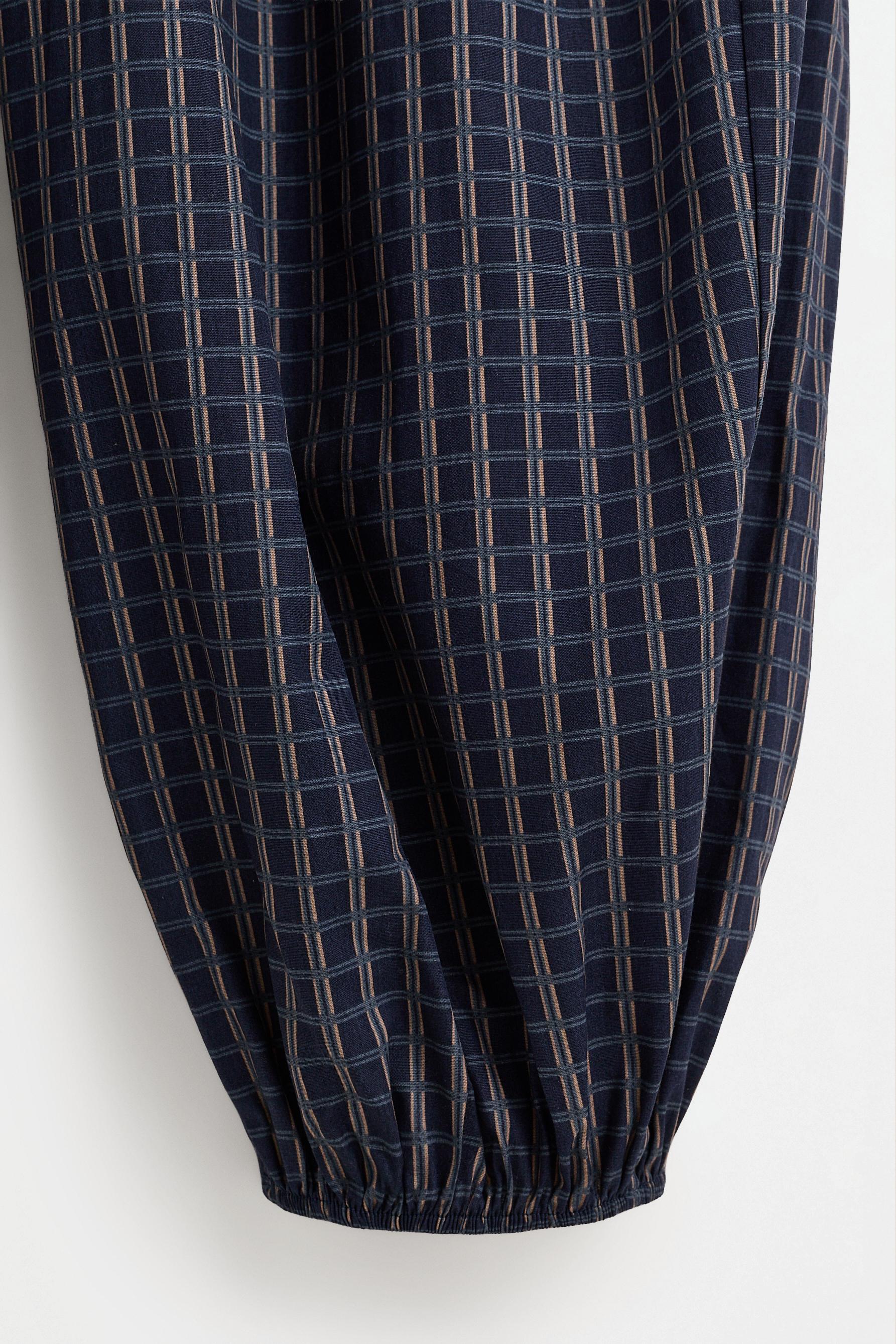 Plaid sarouel trousers — DARK BLUE