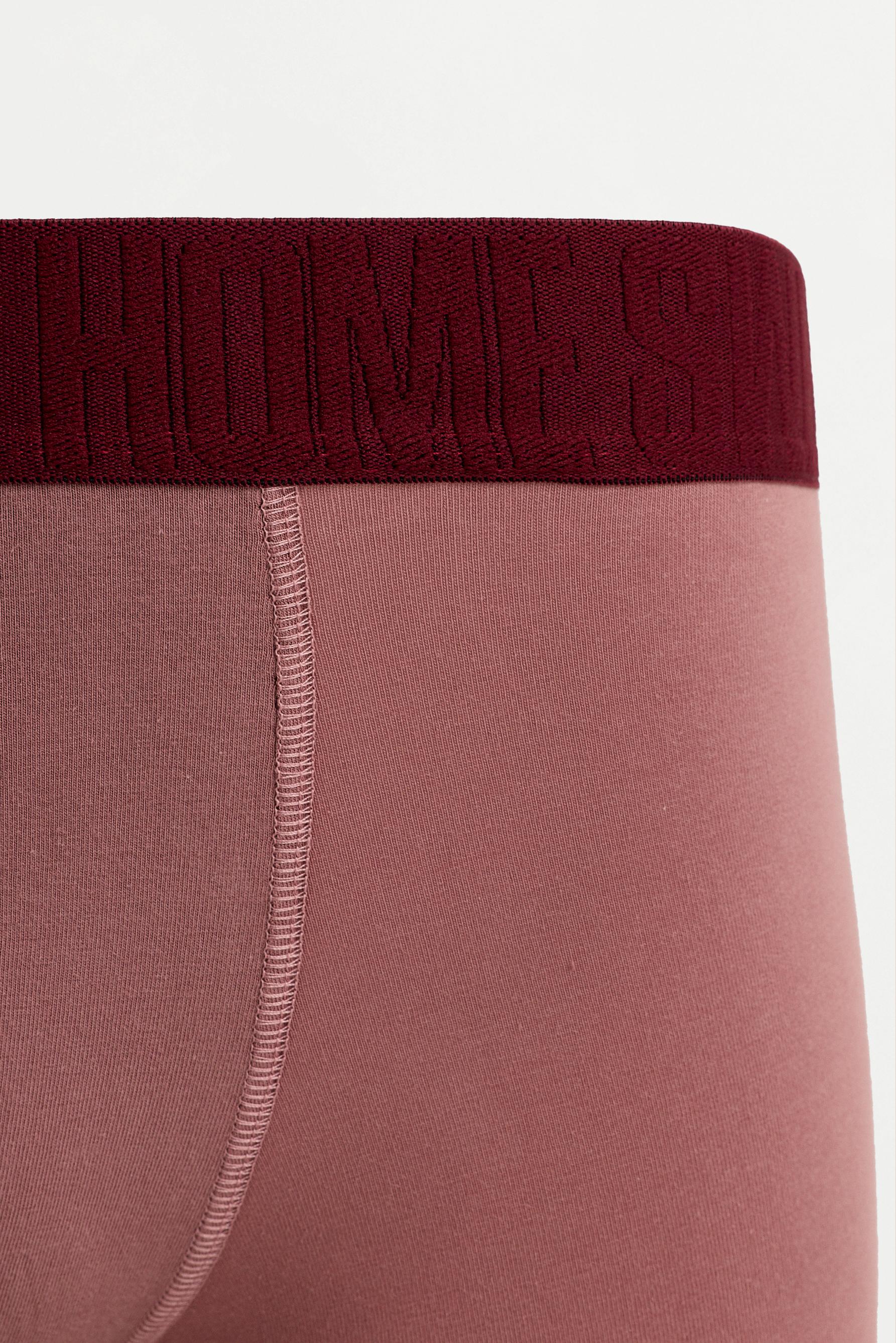 5-pack of long plain boxers — MAROON