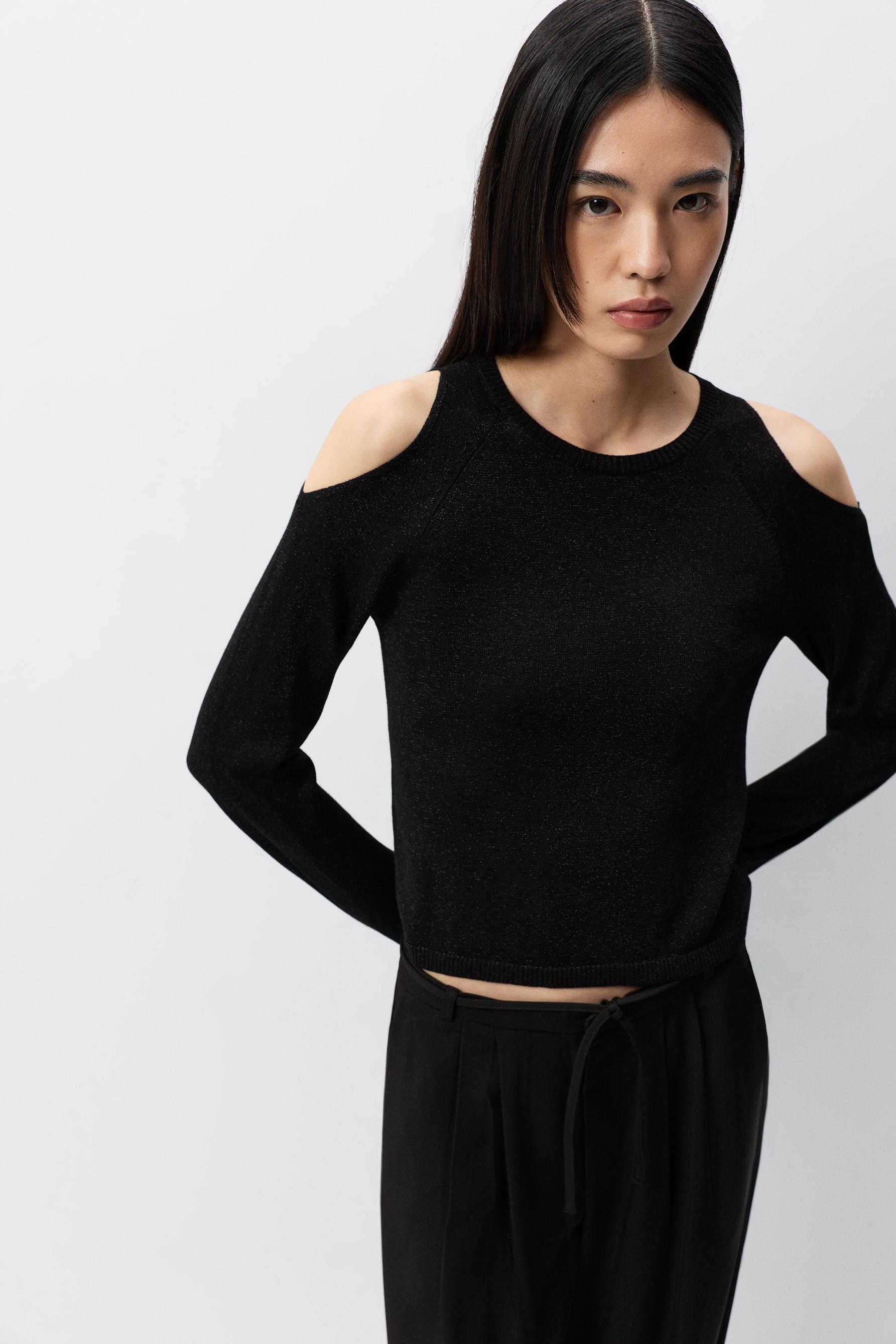 Jersey abertura hombros metalizado