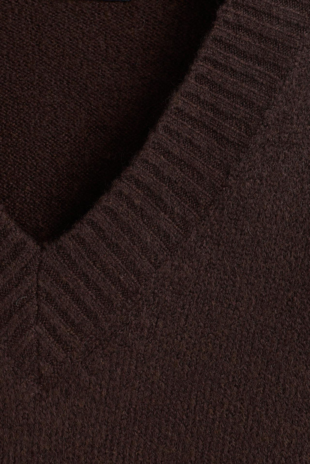 V-neck sweater — DARK BROWN