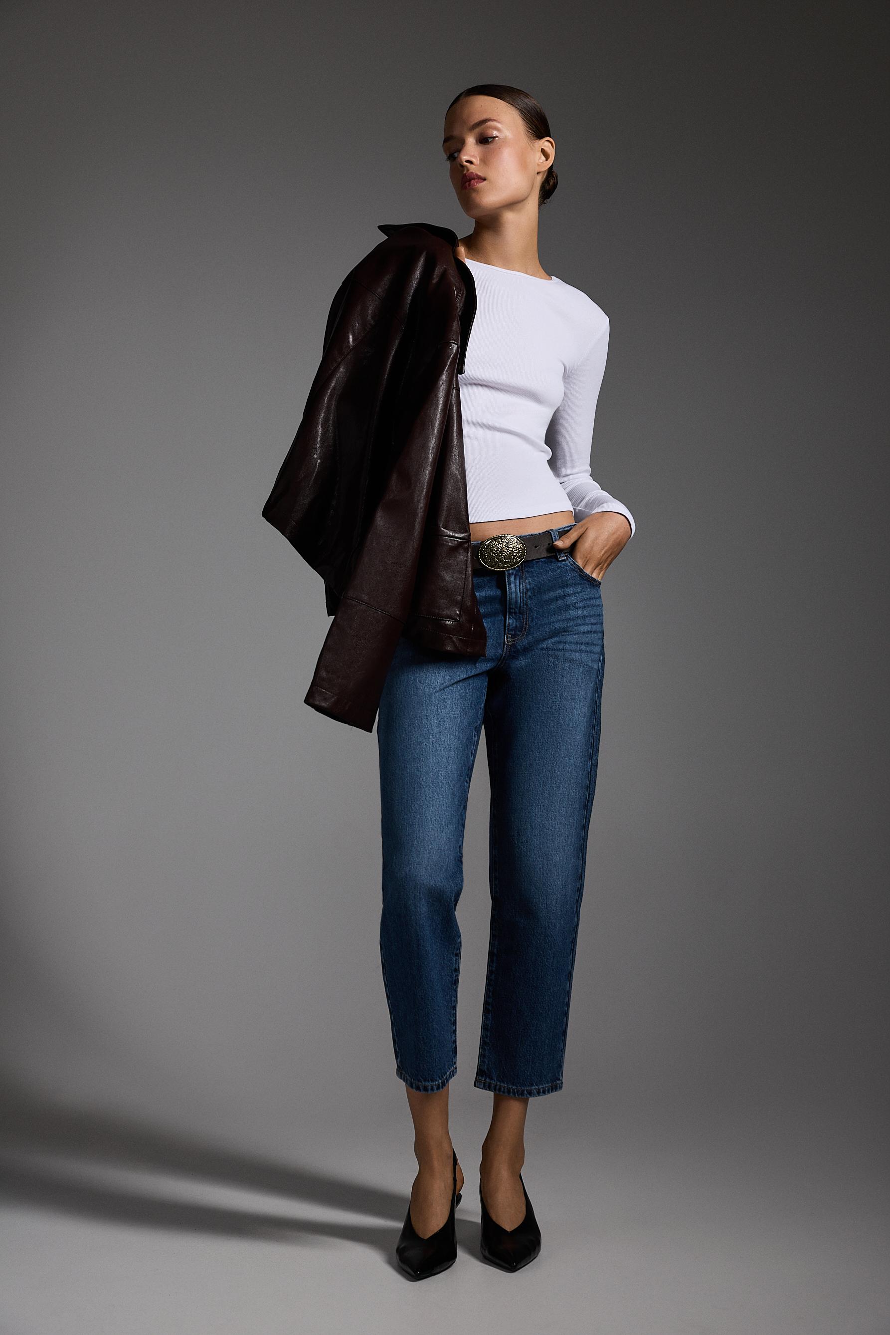 Ribbed long sleeve T-shirt — WHITE