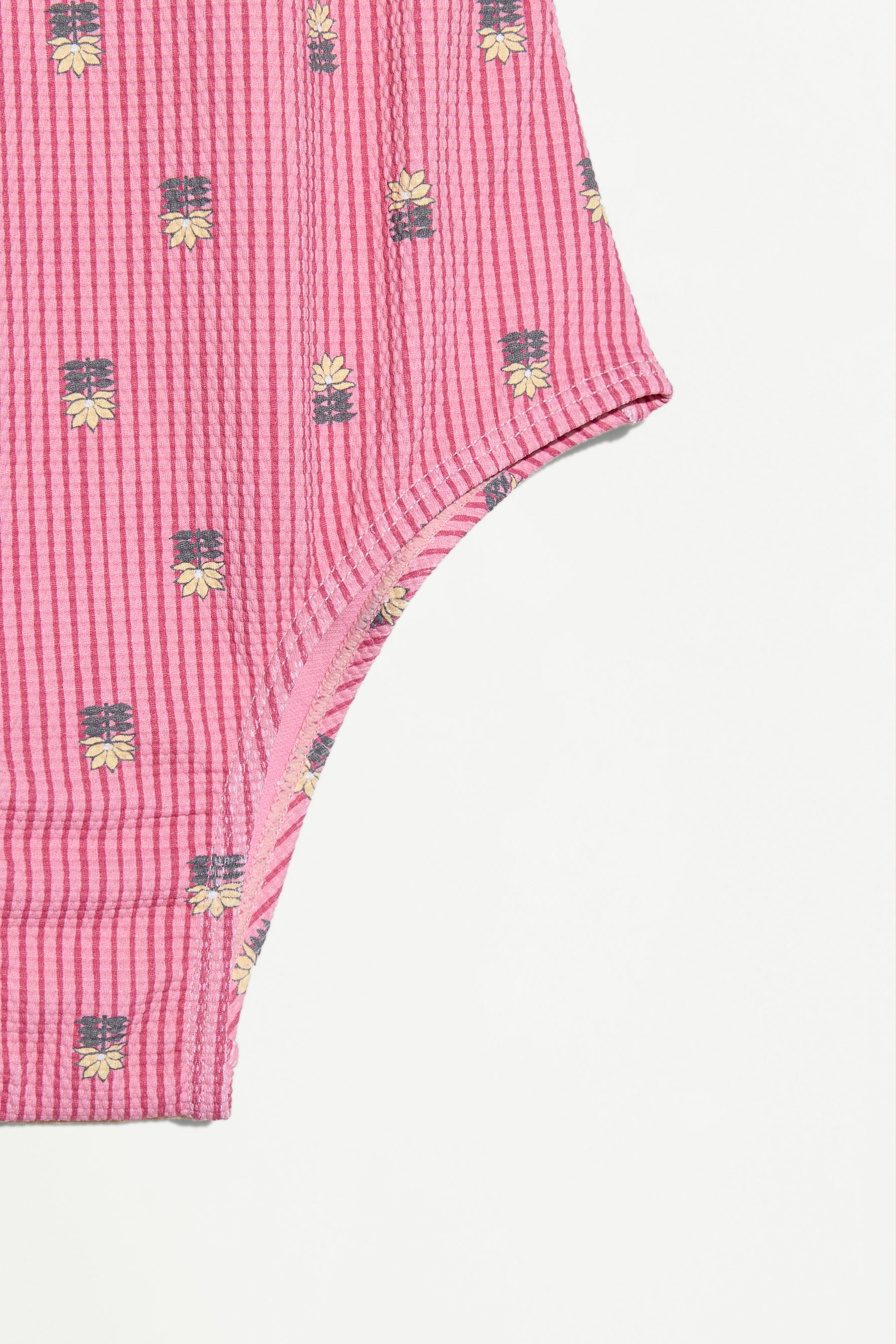Asymmetric beaded swimsuit — PALE PINK