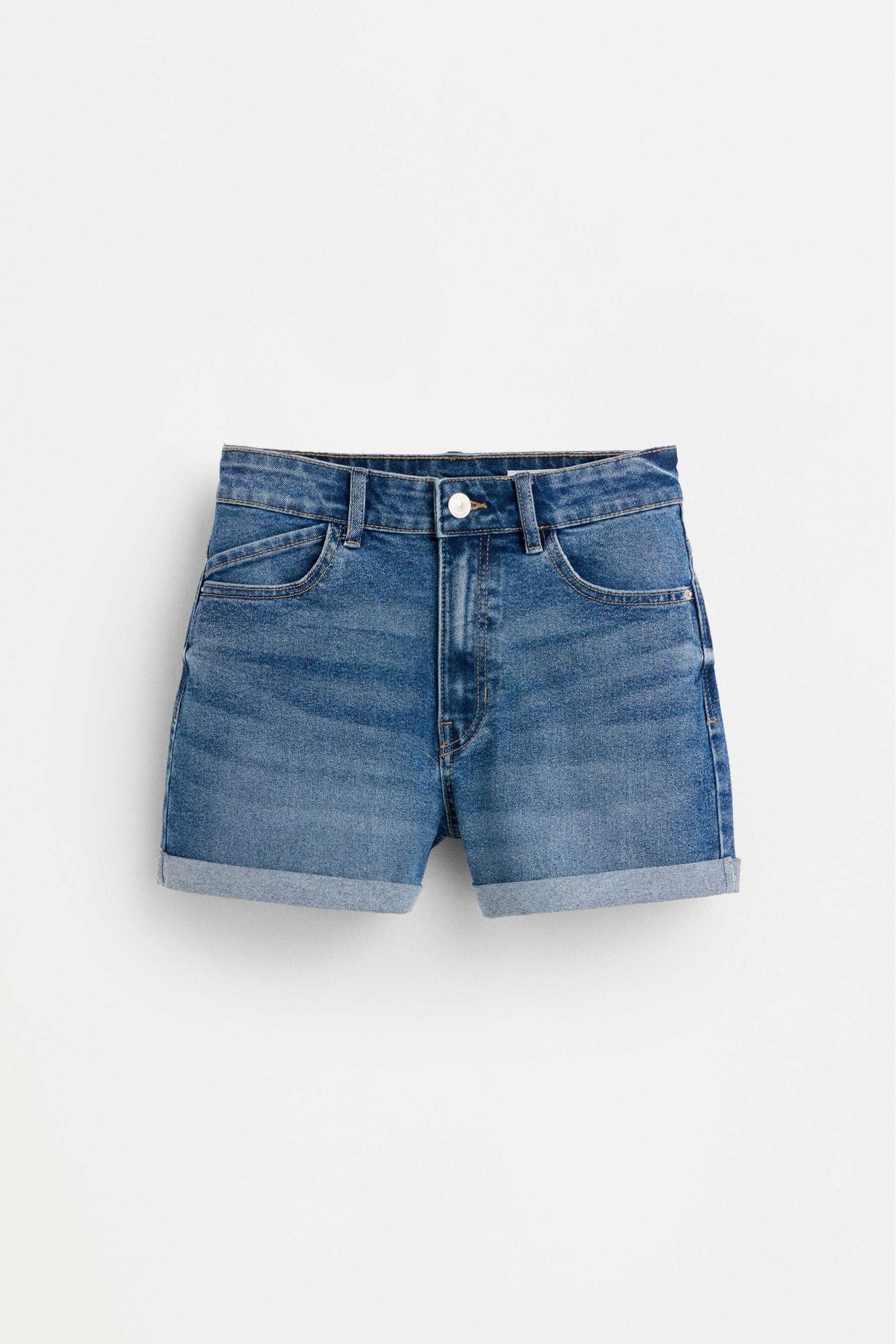 Denim stretch shorts — INDIGO