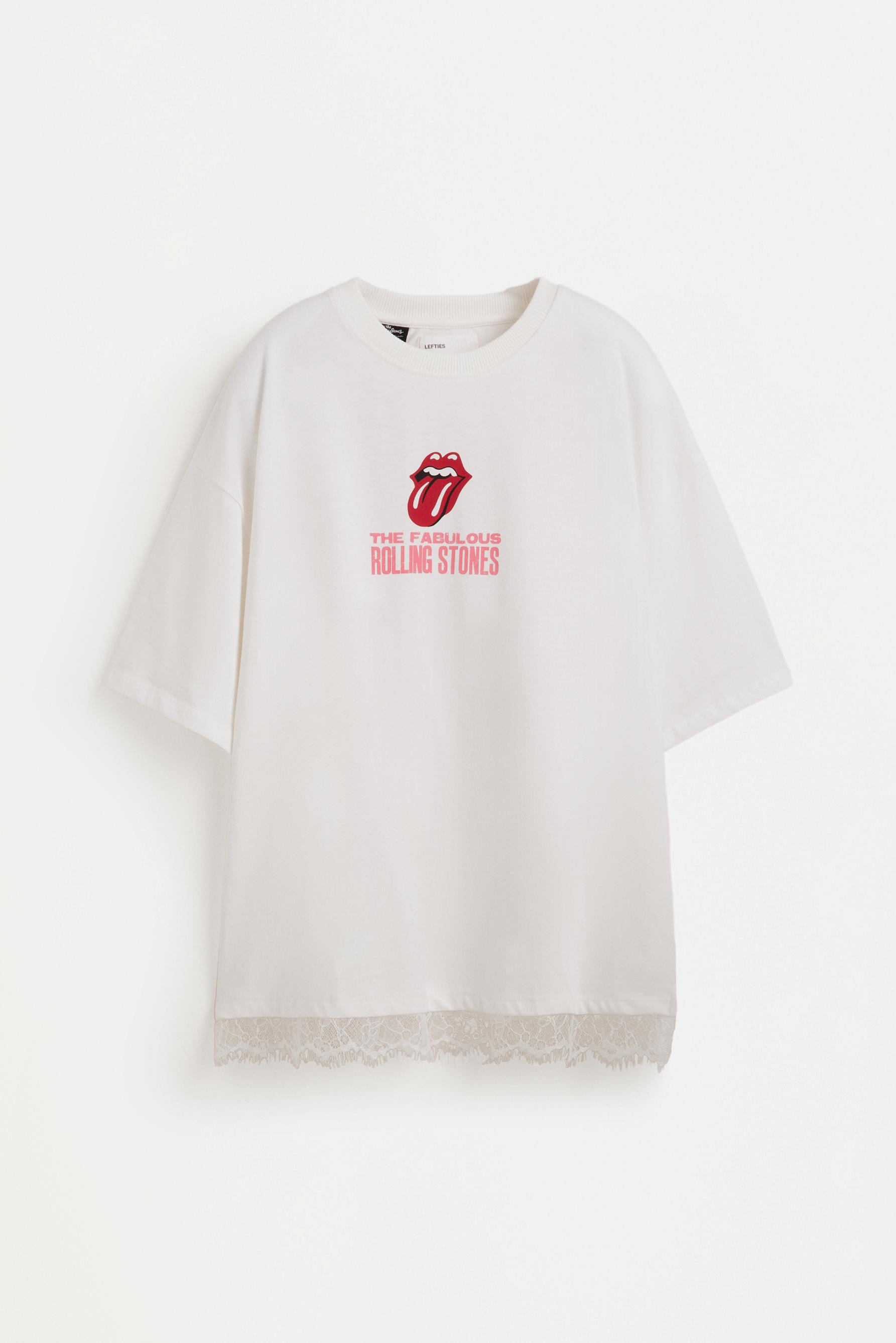 Rolling Stones ©Universal lace T-shirt — OFF WHITE