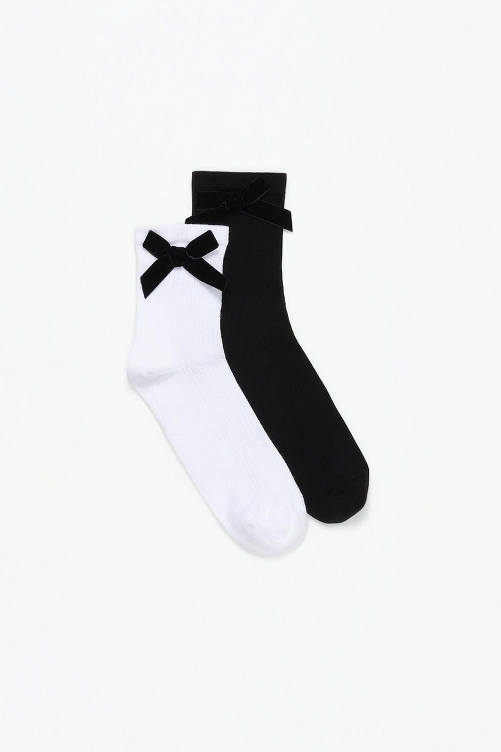 Pack of 2 pairs of ankle socks with bow