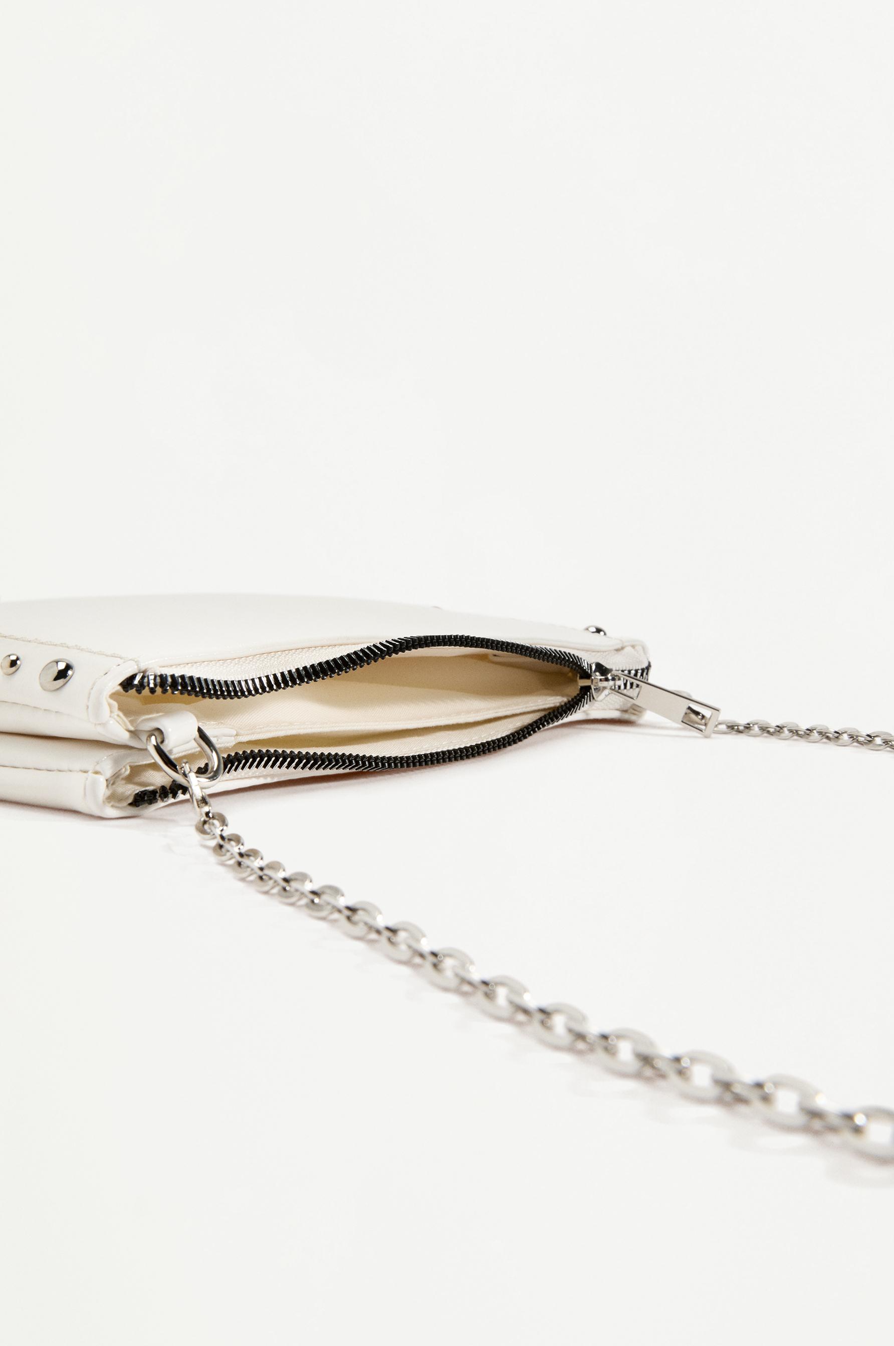 Crossbody bag with metal details — WHITE