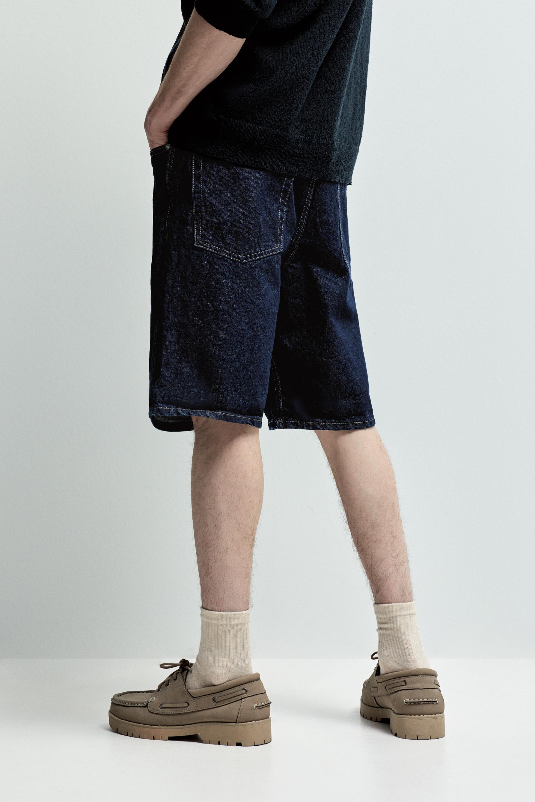 Regular fit denim Bermuda shorts — DARK INDIGO
