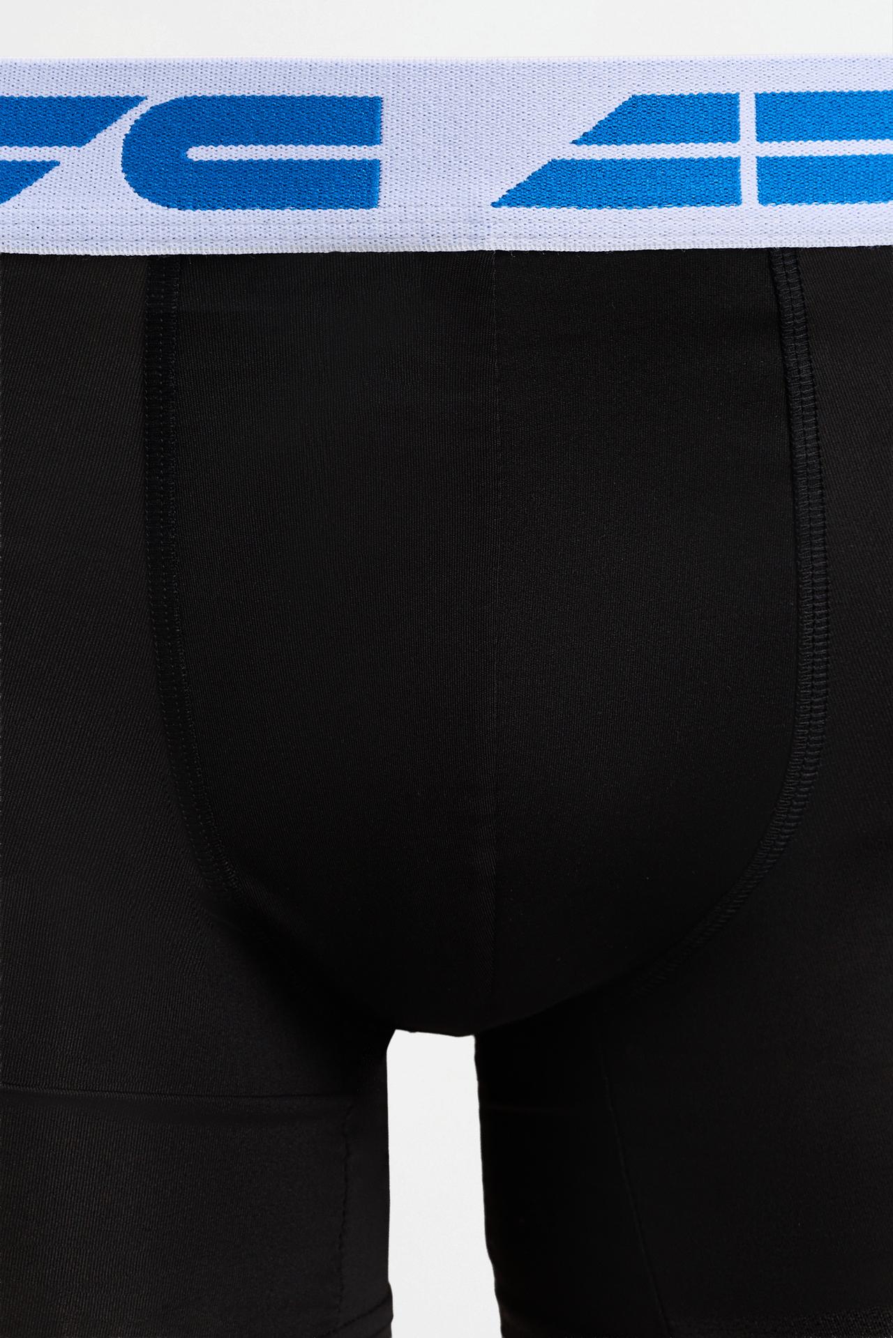 3-pack of sporty slogan long boxers — BLACK/BLUE