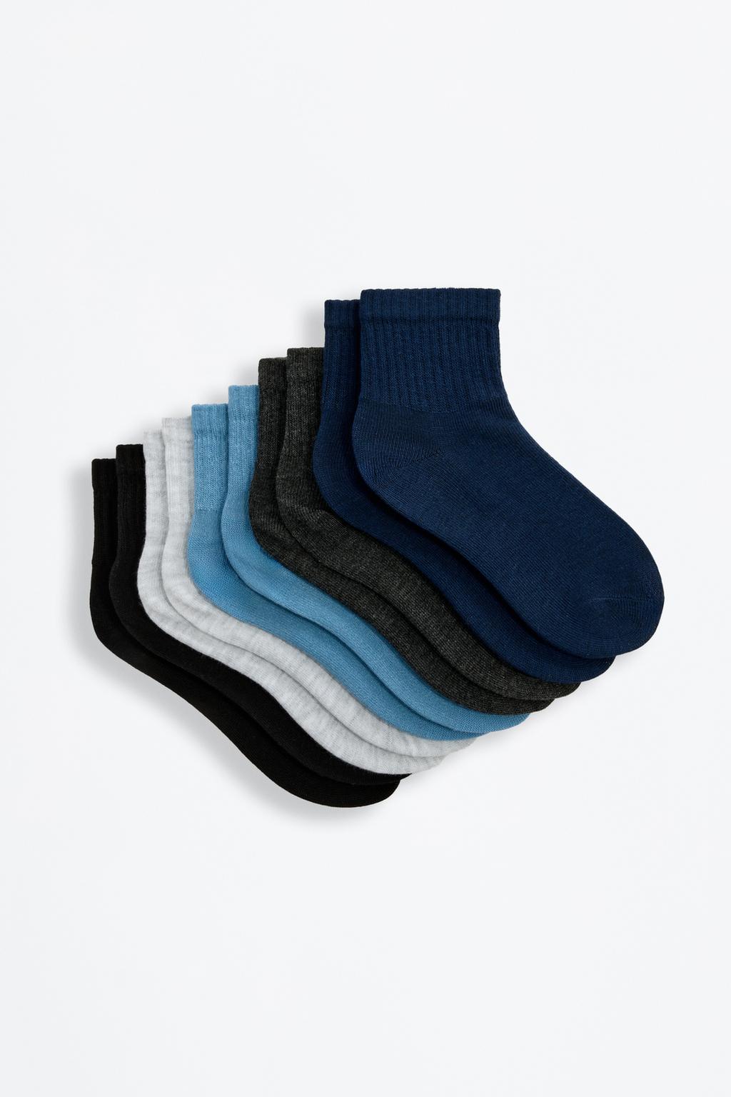 Pack of 10 ribbed short socks