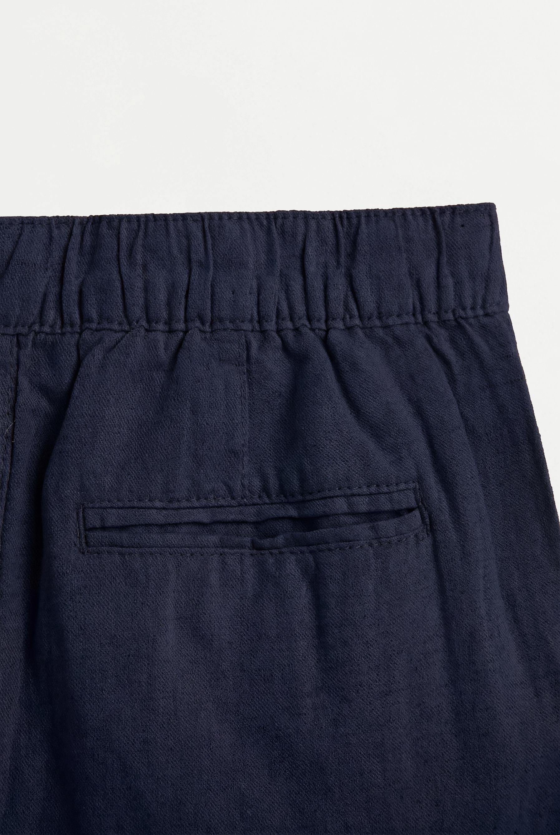 Linen-blend chino Bermuda shorts — NAVY