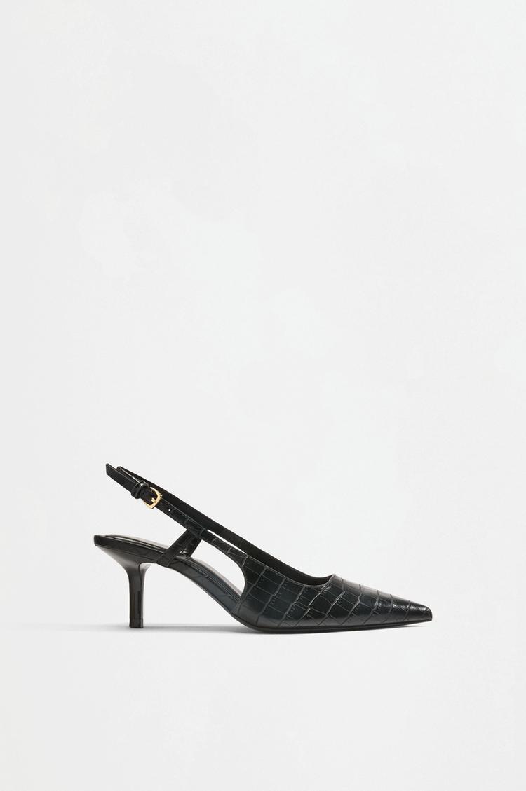 Slingback heels — BLACK