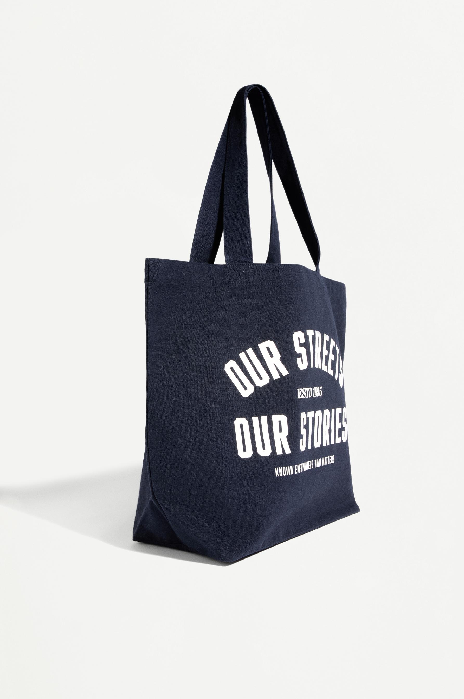 Printed shopper bag — NAVY BLUE