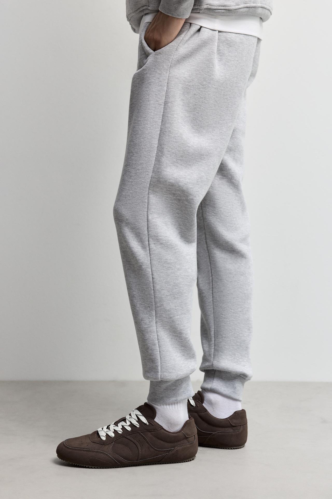 Regular fit tracksuit bottoms — GREY MARL