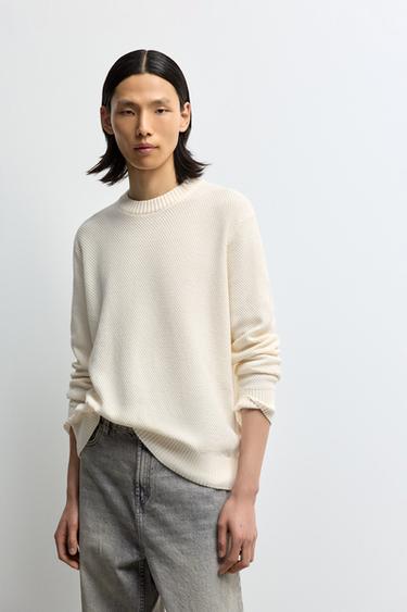 Textured knit sweater — OFF WHITE 1