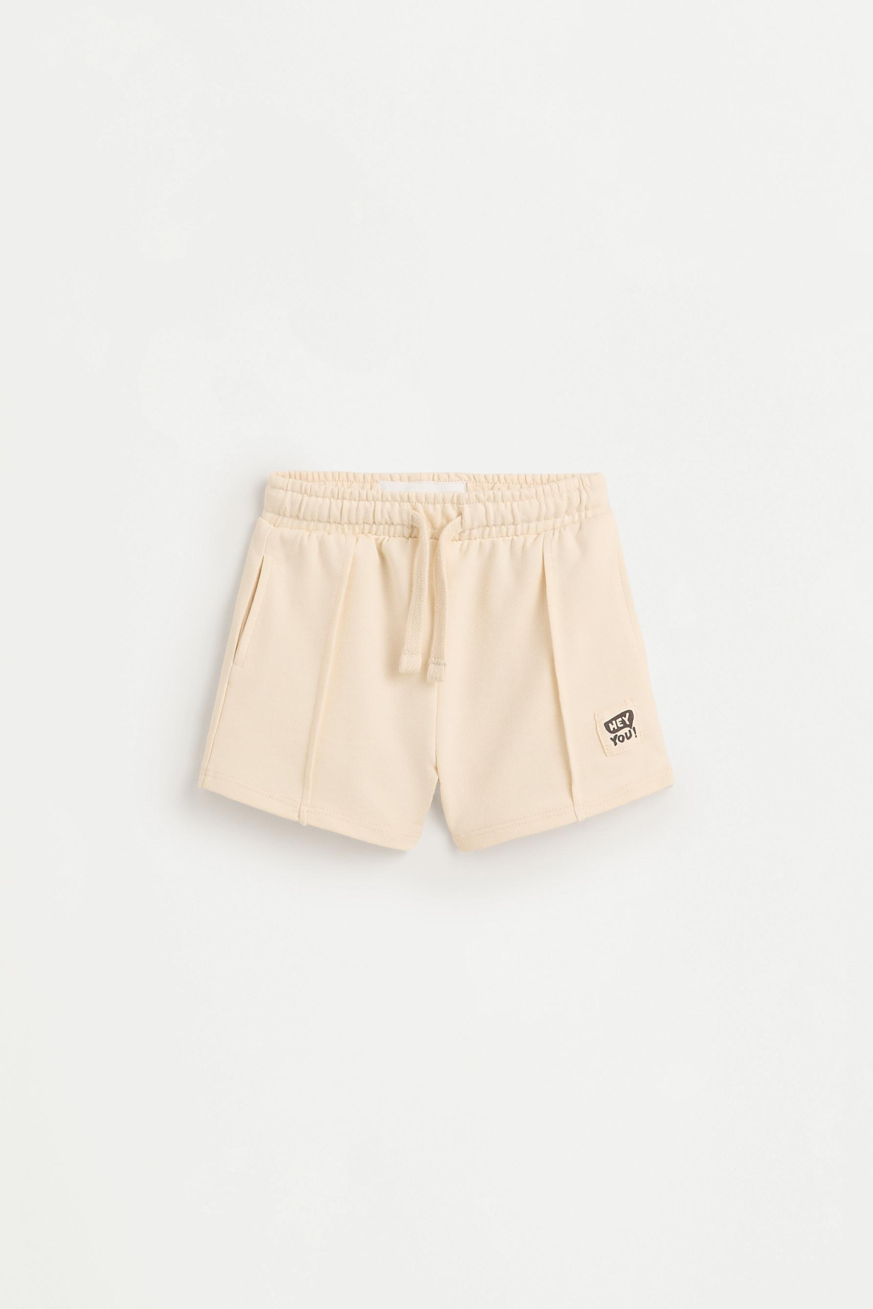 Pack of 2 plain fleece shorts — LIGHT BEIGE