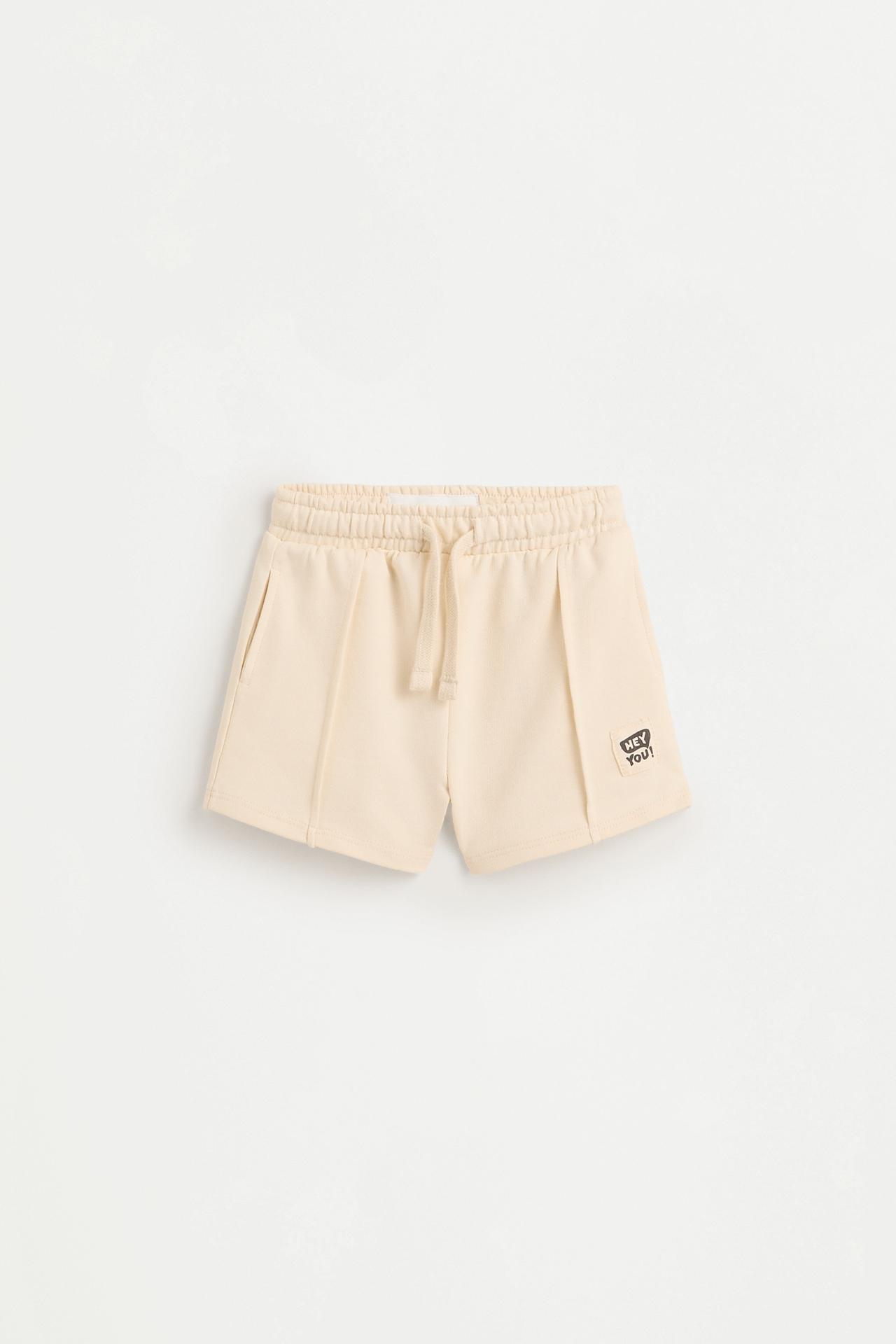 Pack of 2 plain fleece shorts — LIGHT BEIGE