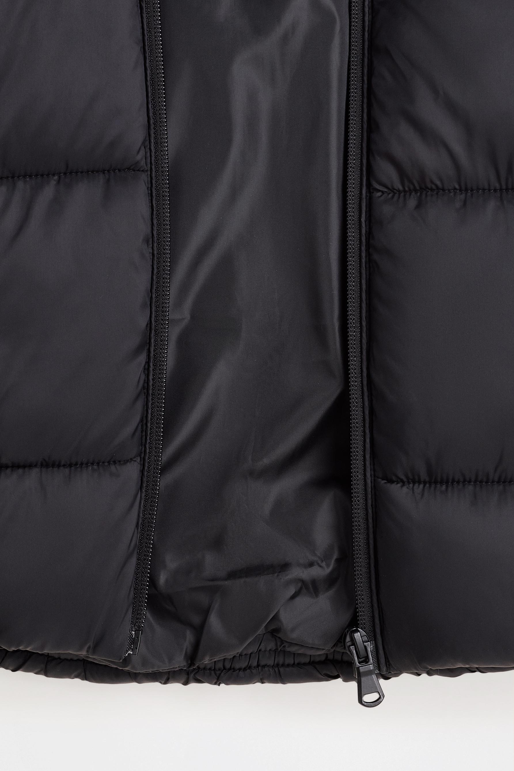 Hooded quilted jacket — BLACK