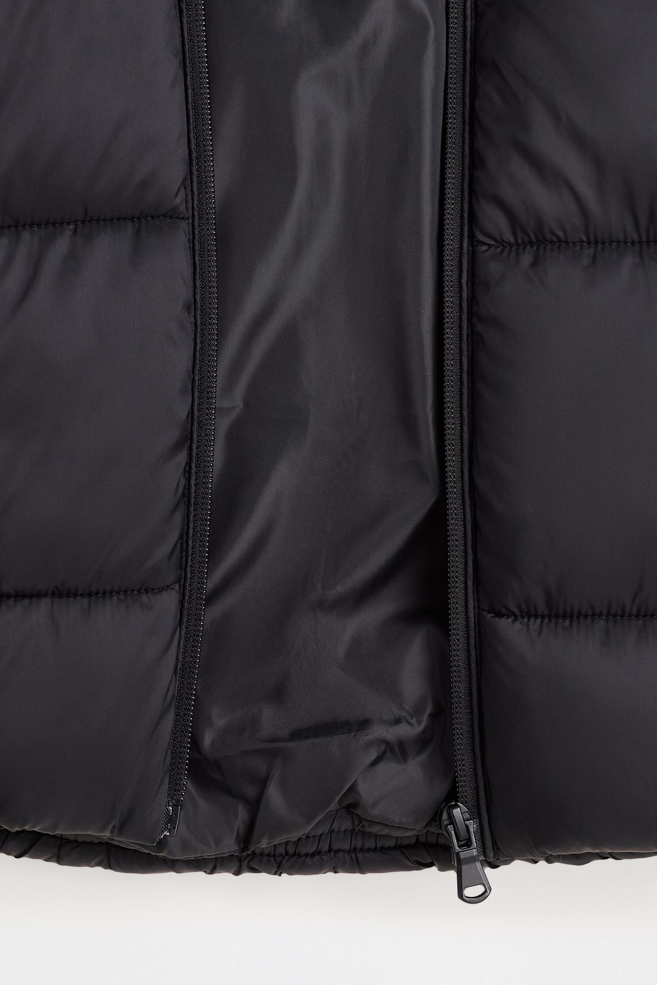 Hooded quilted jacket — BLACK
