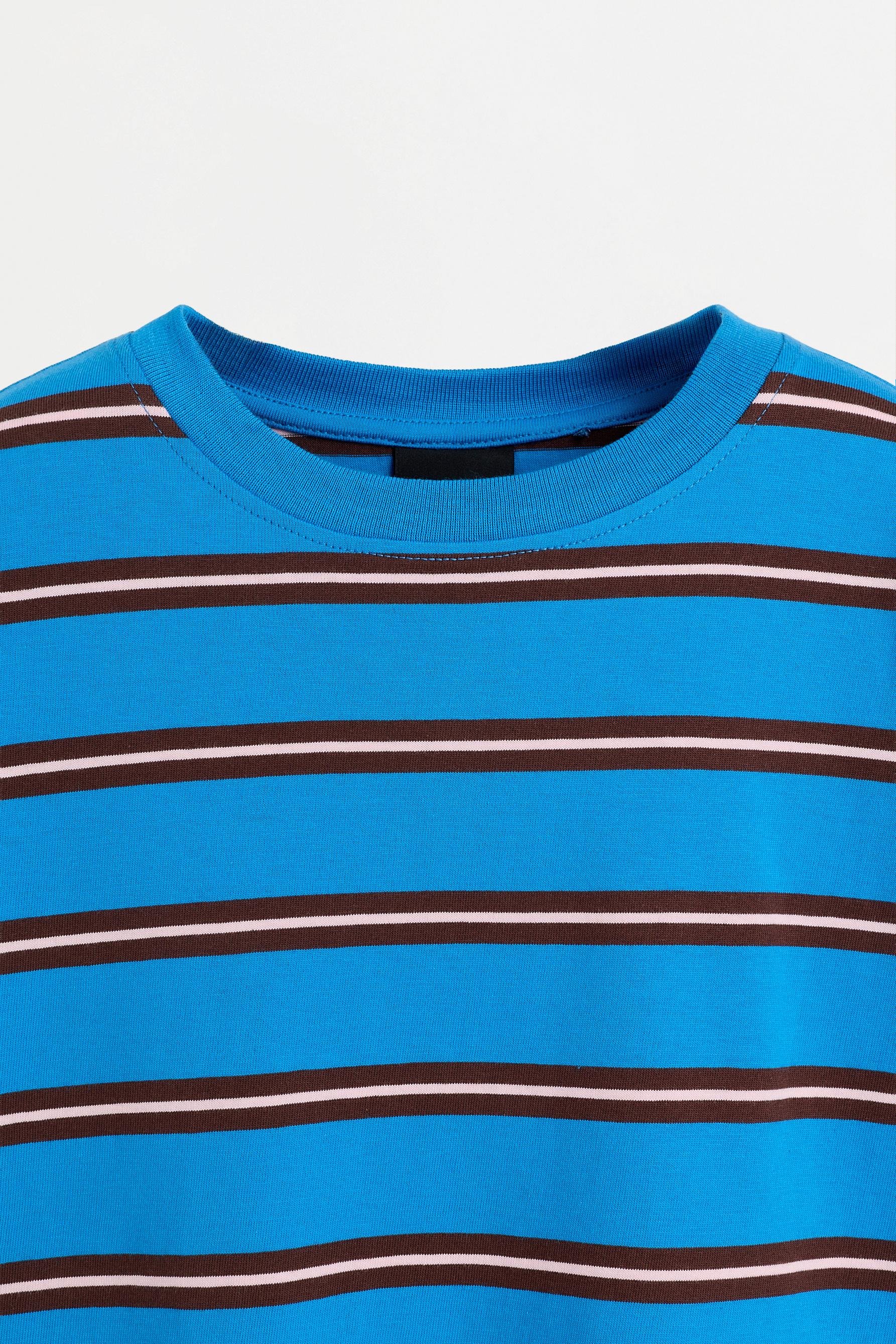Women's Beige Striped T-Shirt — DEEP BLUE