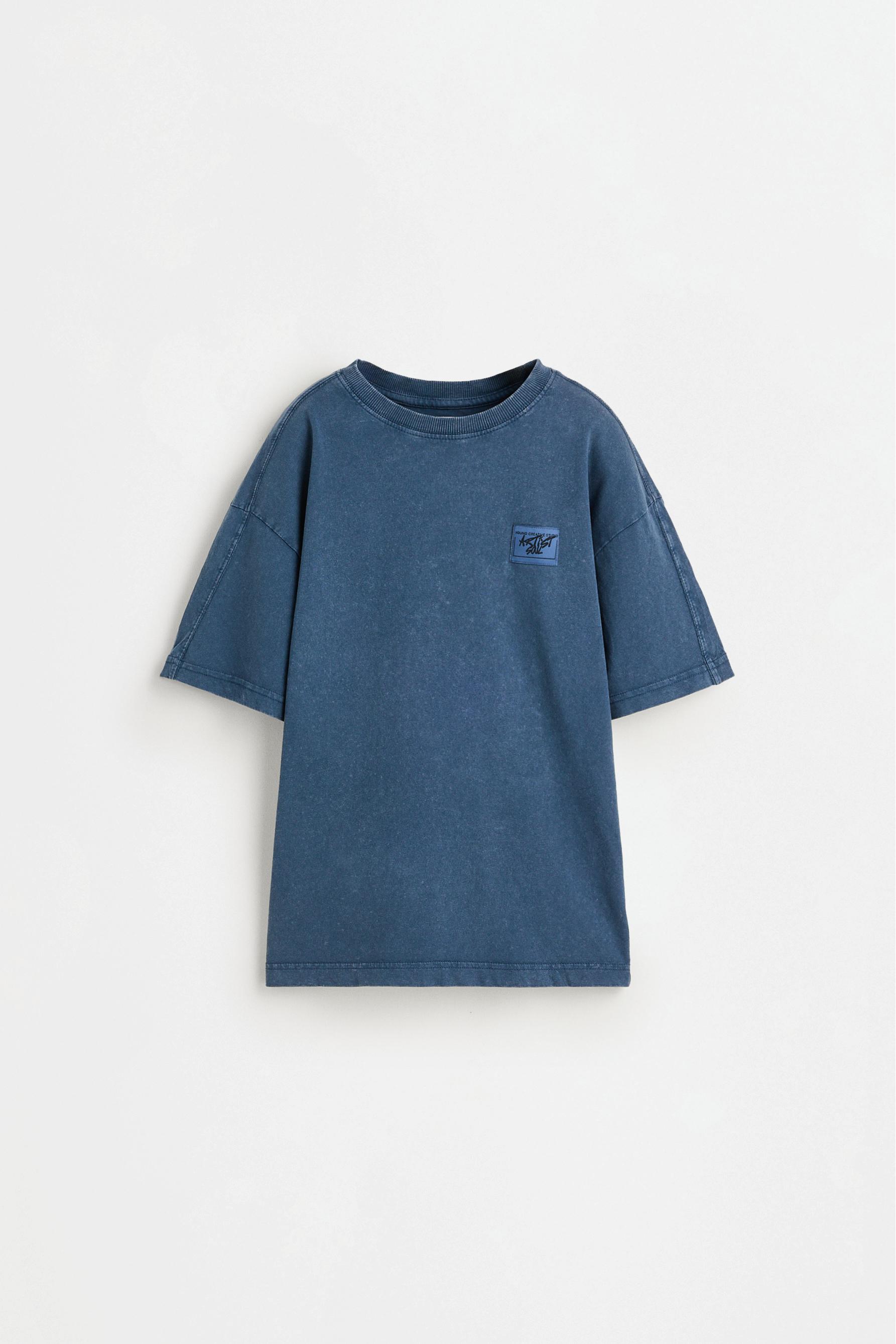 Washed-effect T-shirt and Bermuda shorts set — NAVY