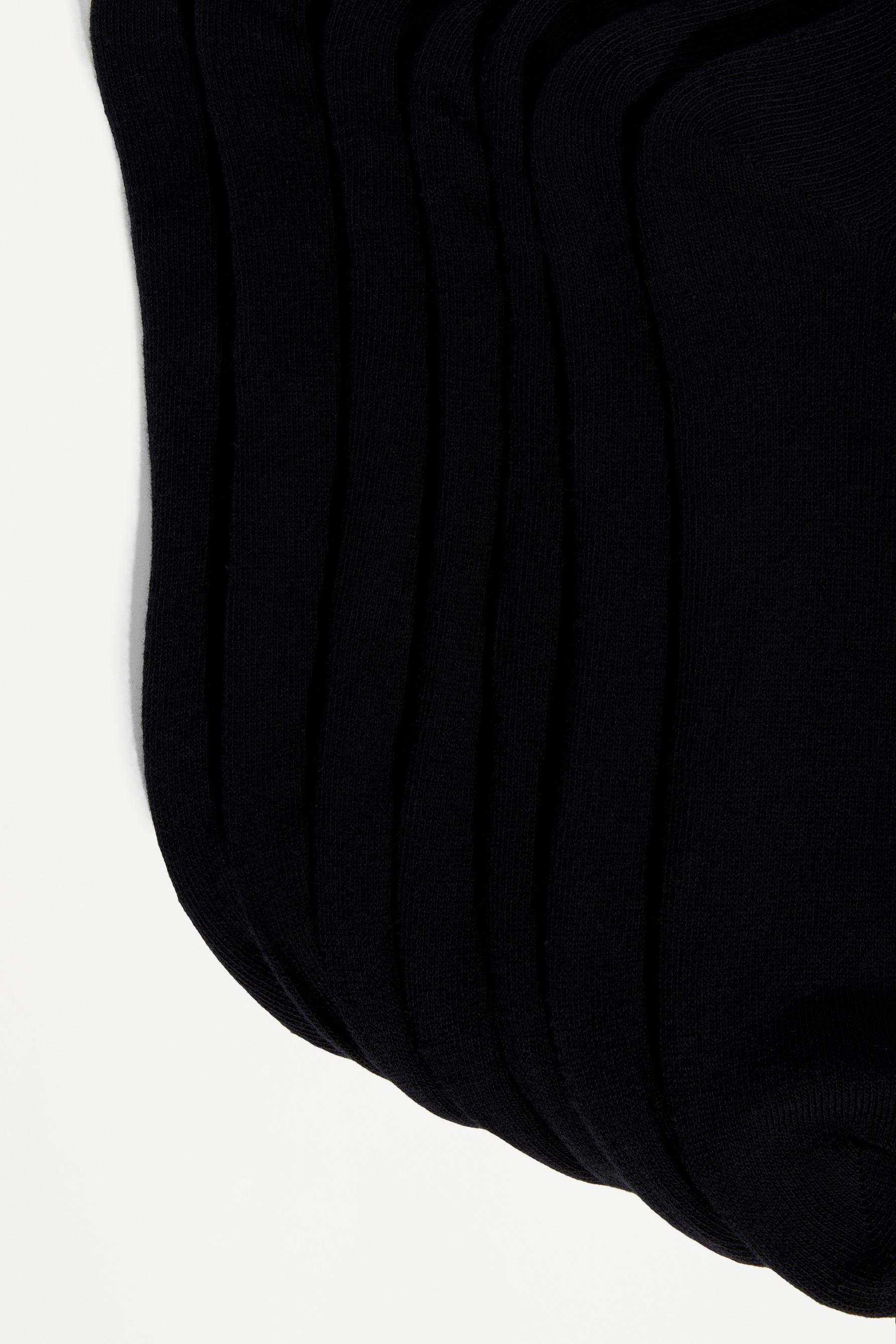 Plain ankle socks (Pack 7) — BLACK