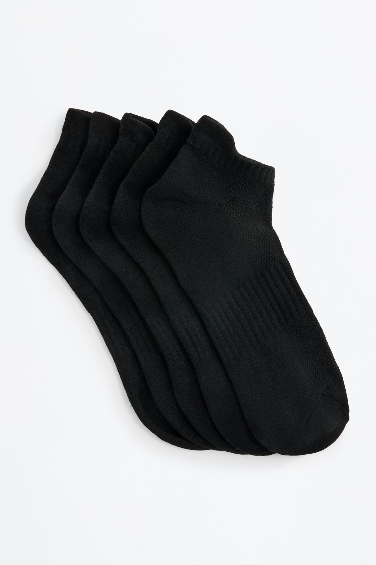 Sports ankle socks (5-pack) — BLACK