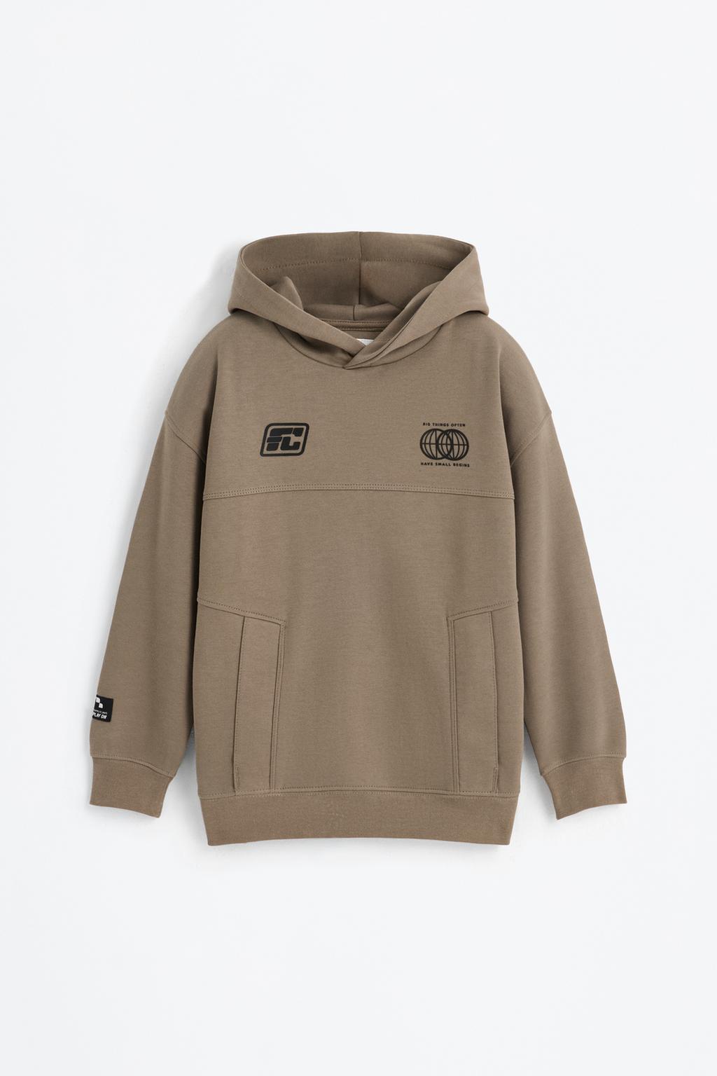 Sudadera deportiva interlock estampada
