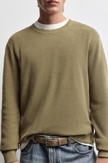 Textured sweater — PALE KHAKI 3
