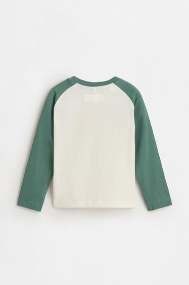 Slogan raglan sleeve T-shirt — GREEN 2