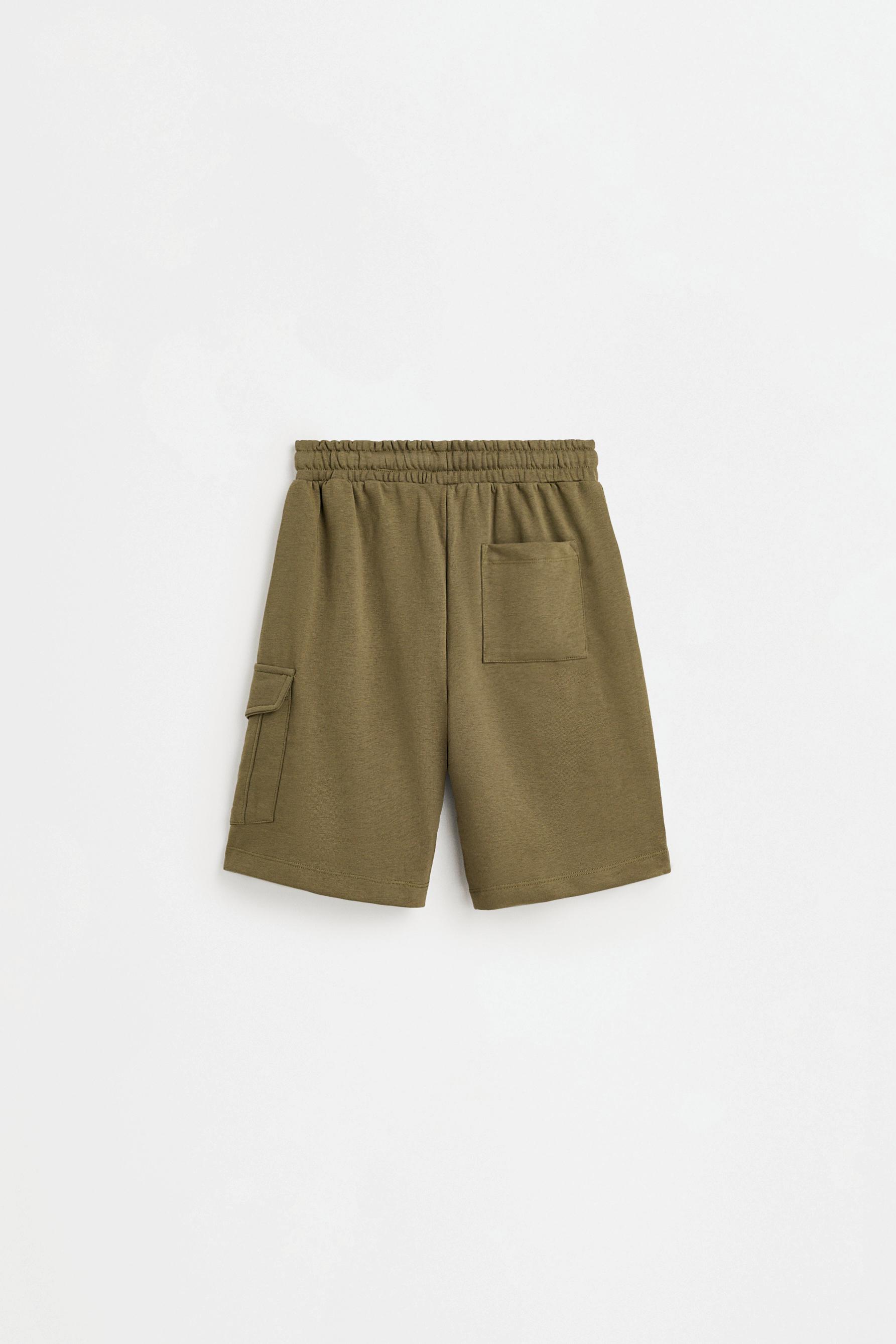 Plush cargo Bermuda shorts — KHAKI